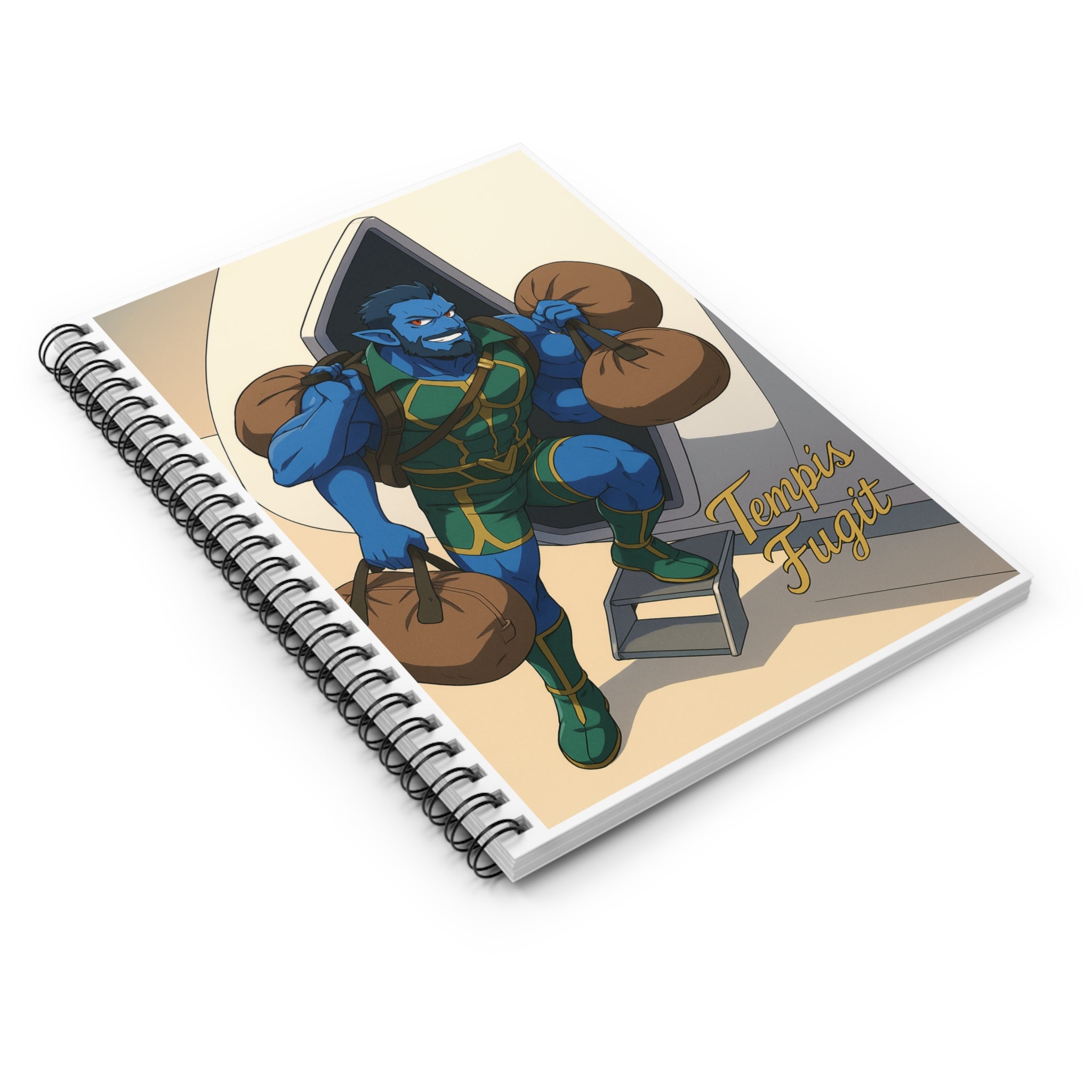 Spiral Notebook - Anime Tempis Fugit from Da Guv, Ruled Line Journal, Sci-Fi Book Design, Gifts for Book Lovers, Writing Notebook, Bullet