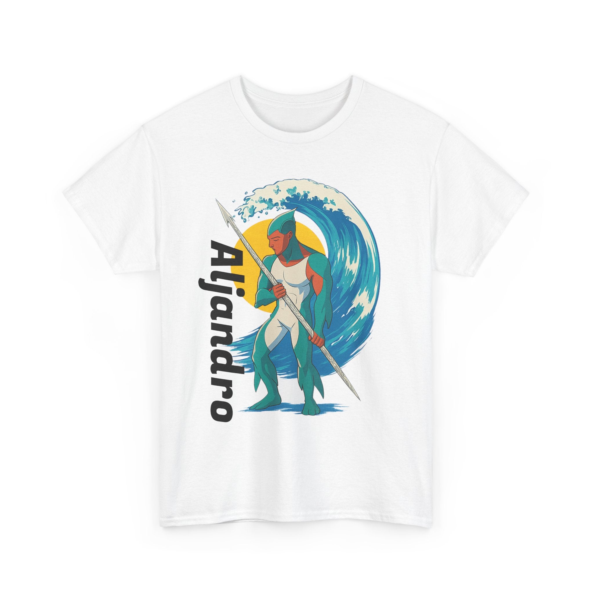 Anime Aljandro Tee - Personalized Heavy Cotton T-Shirt, Unique Gift for Him, Beach Vibes, Casual Wear, Art-Inspired Apparel