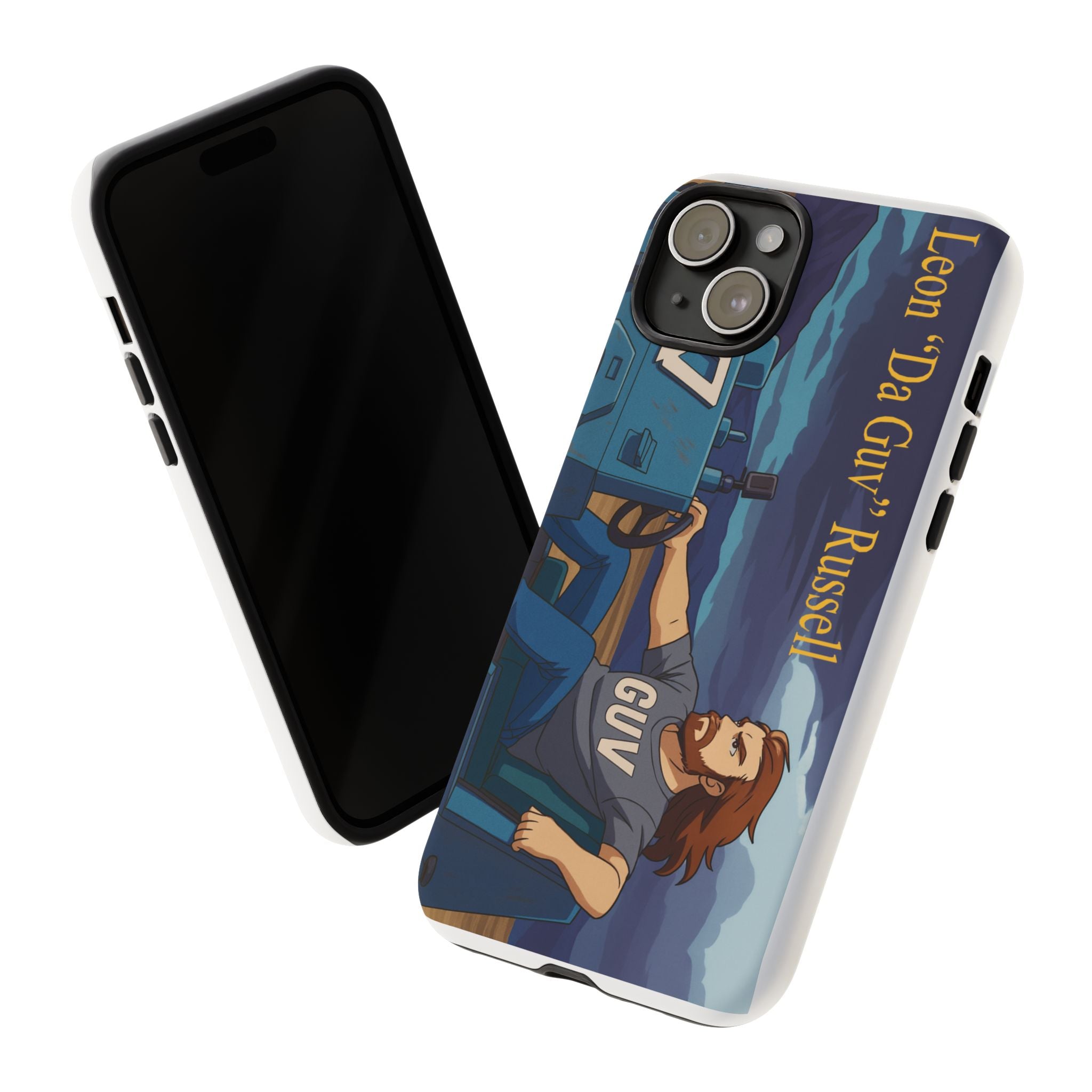 Phone Cases, Tough Phone Covers, Book Character Fan Gift, Sci-Fi Tank Art, Leon 'Da Guv' Russell Design