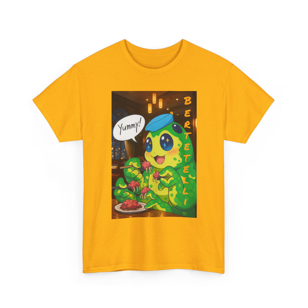 Yummy Anime Bertelli Unisex Tee, Fun Casual Shirt, Gift for Food Lovers, Cute Animal Apparel, Trendy Everyday Wear, Birthday Present