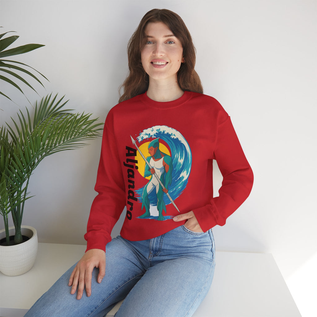 Kraken Hunter Graphic Sweatshirt — Personalized 'Aljandro' Wave Design