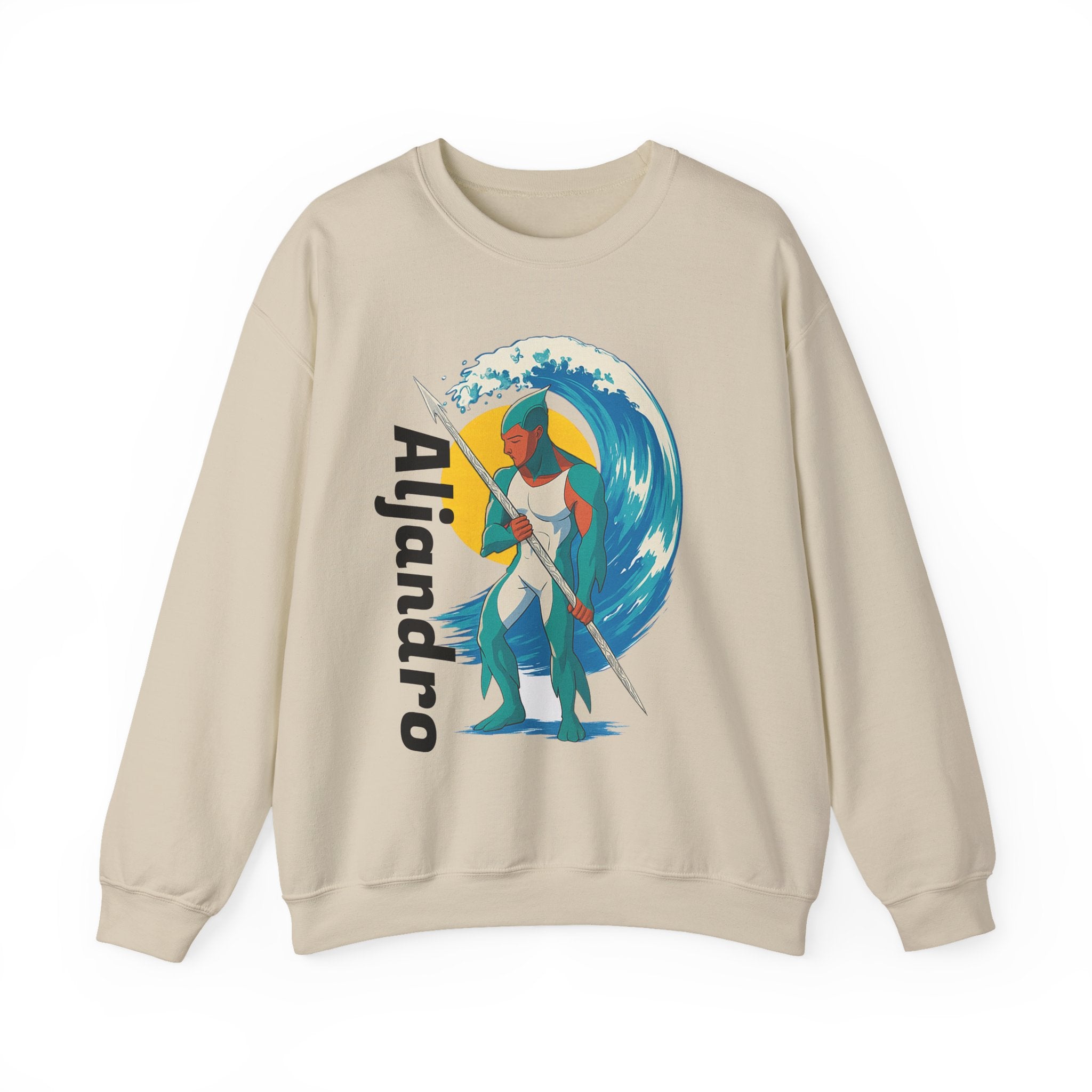 Kraken Hunter Graphic Sweatshirt — Personalized 'Aljandro' Wave Design