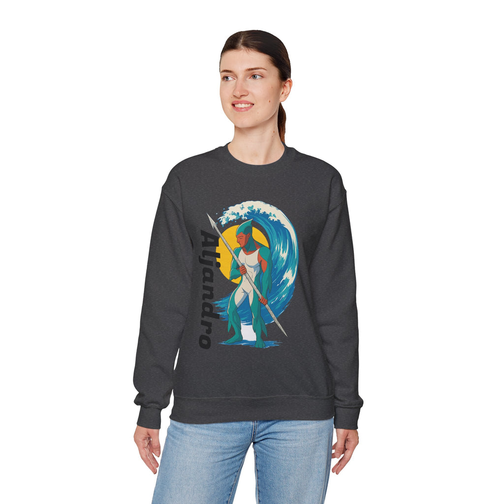Kraken Hunter Graphic Sweatshirt — Personalized 'Aljandro' Wave Design