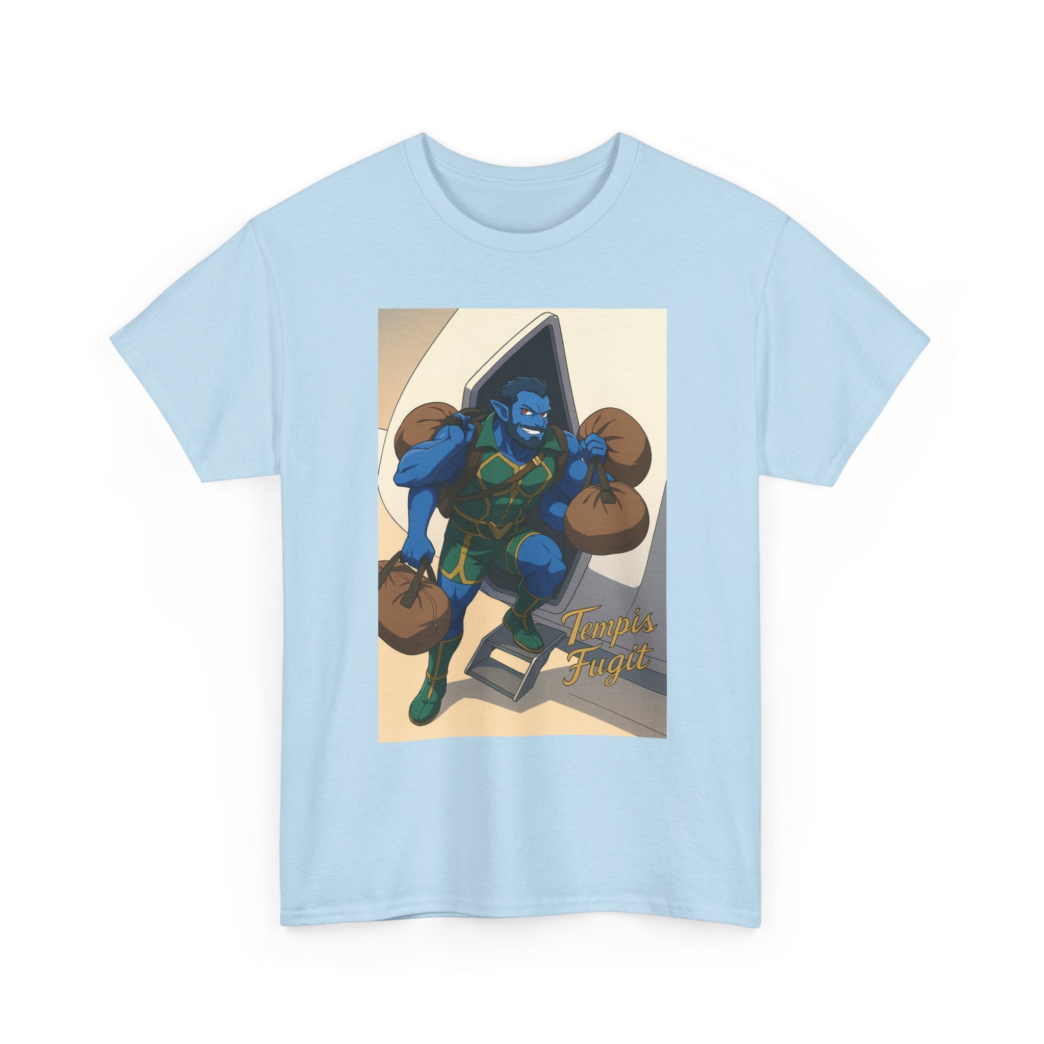 Anime Tempis Fugit Unisex Tee, Sci-Fi Book Da Guv Fan Shirt, Heavy Cotton Top, Manga Lover Gift, Graphic Novel T-Shirt