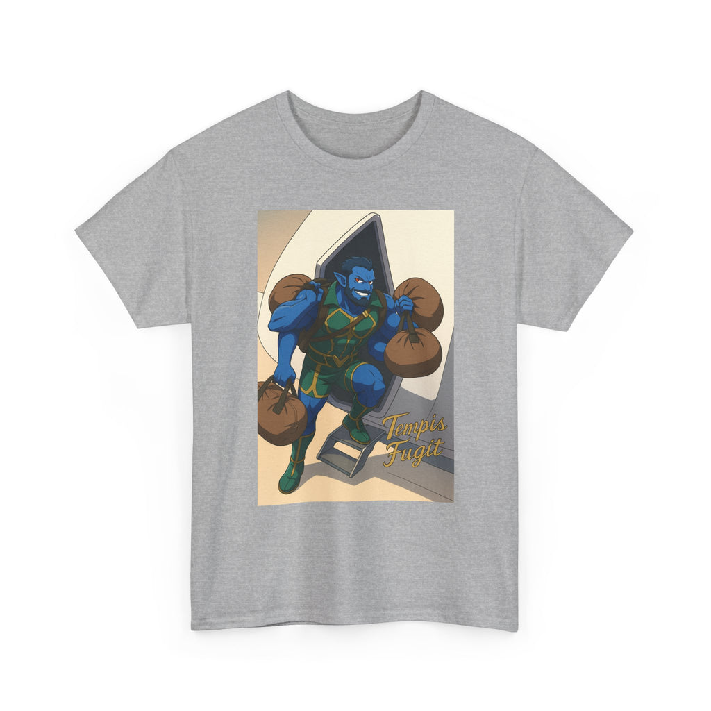 Anime Tempis Fugit Unisex Tee, Sci-Fi Book Da Guv Fan Shirt, Heavy Cotton Top, Manga Lover Gift, Graphic Novel T-Shirt