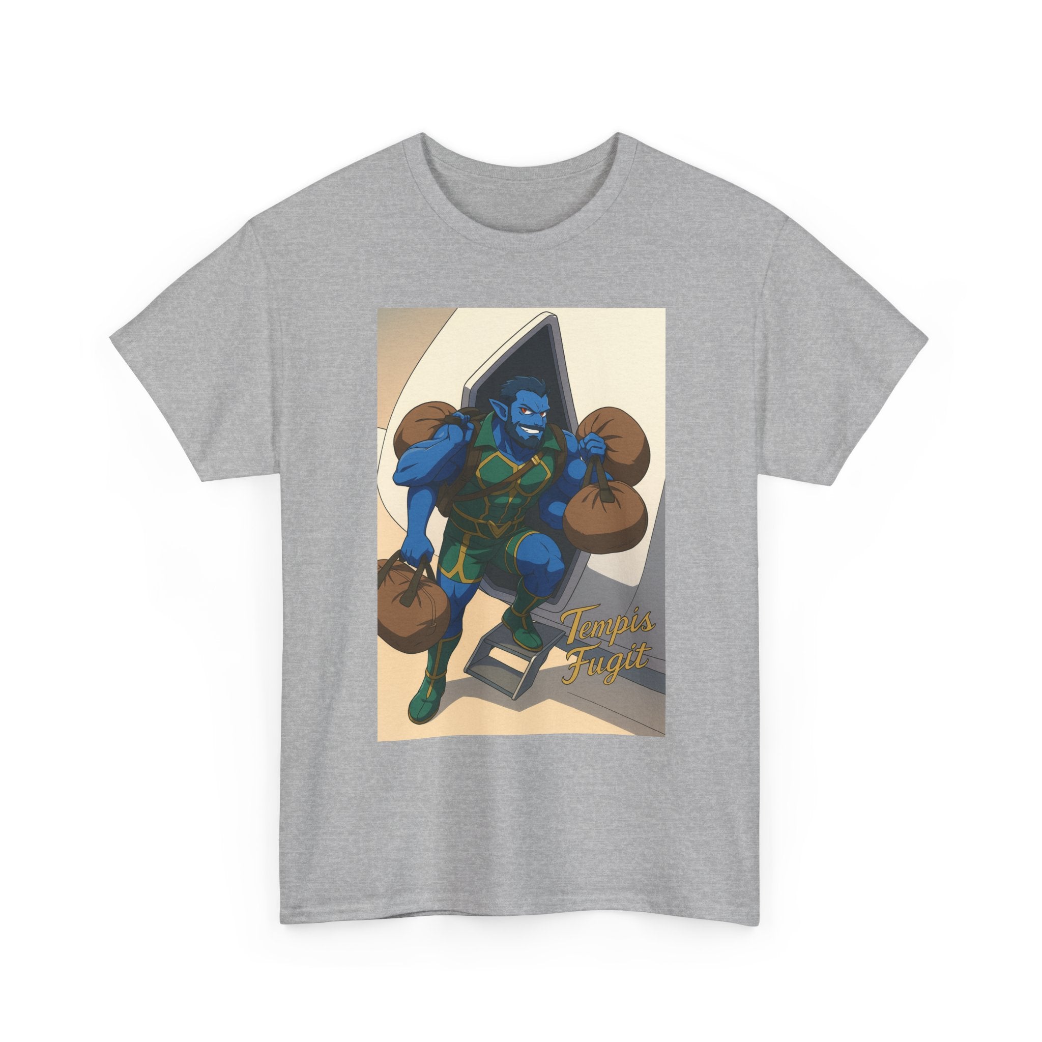 Anime Tempis Fugit Unisex Tee, Sci-Fi Book Da Guv Fan Shirt, Heavy Cotton Top, Manga Lover Gift, Graphic Novel T-Shirt