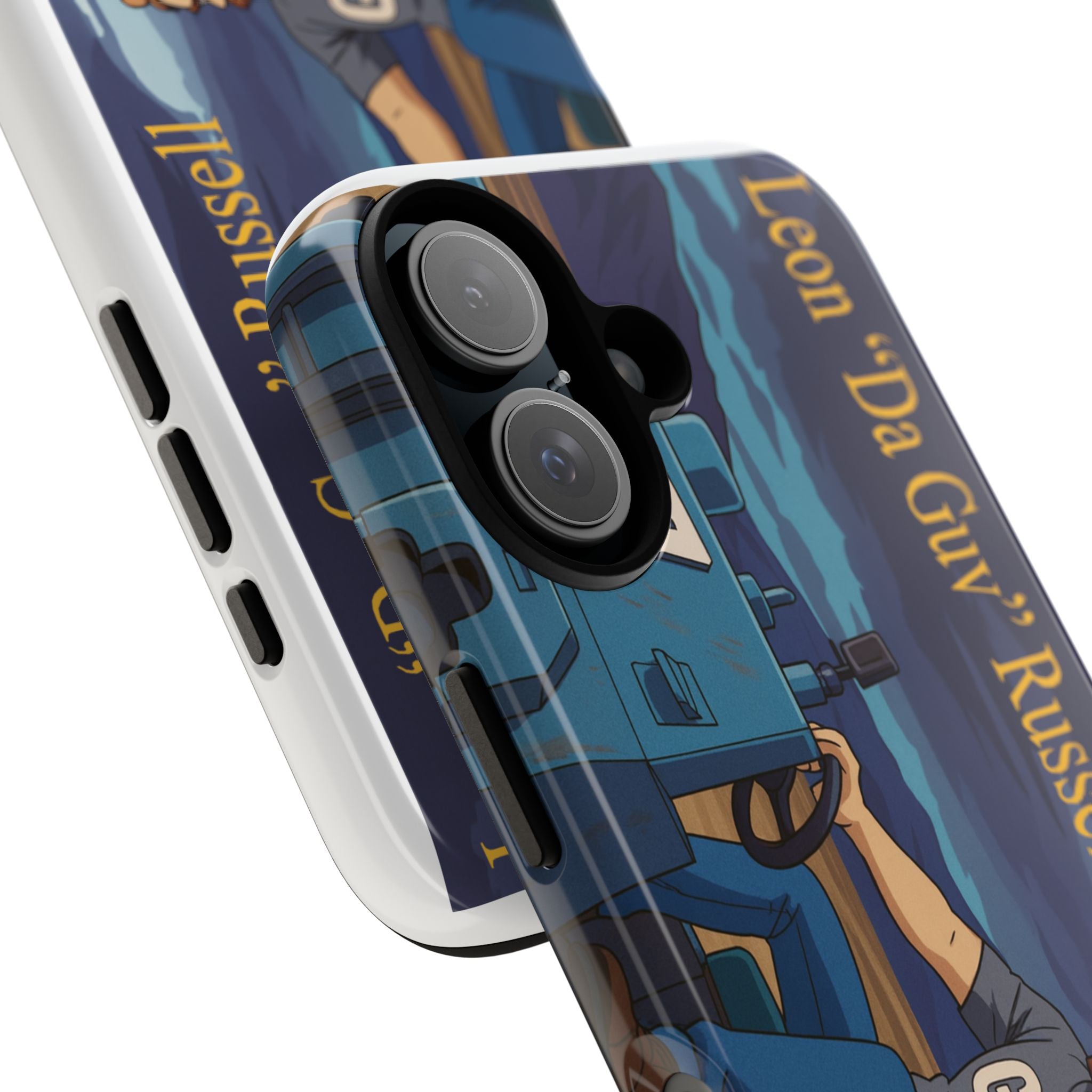 Phone Cases, Tough Phone Covers, Book Character Fan Gift, Sci-Fi Tank Art, Leon 'Da Guv' Russell Design