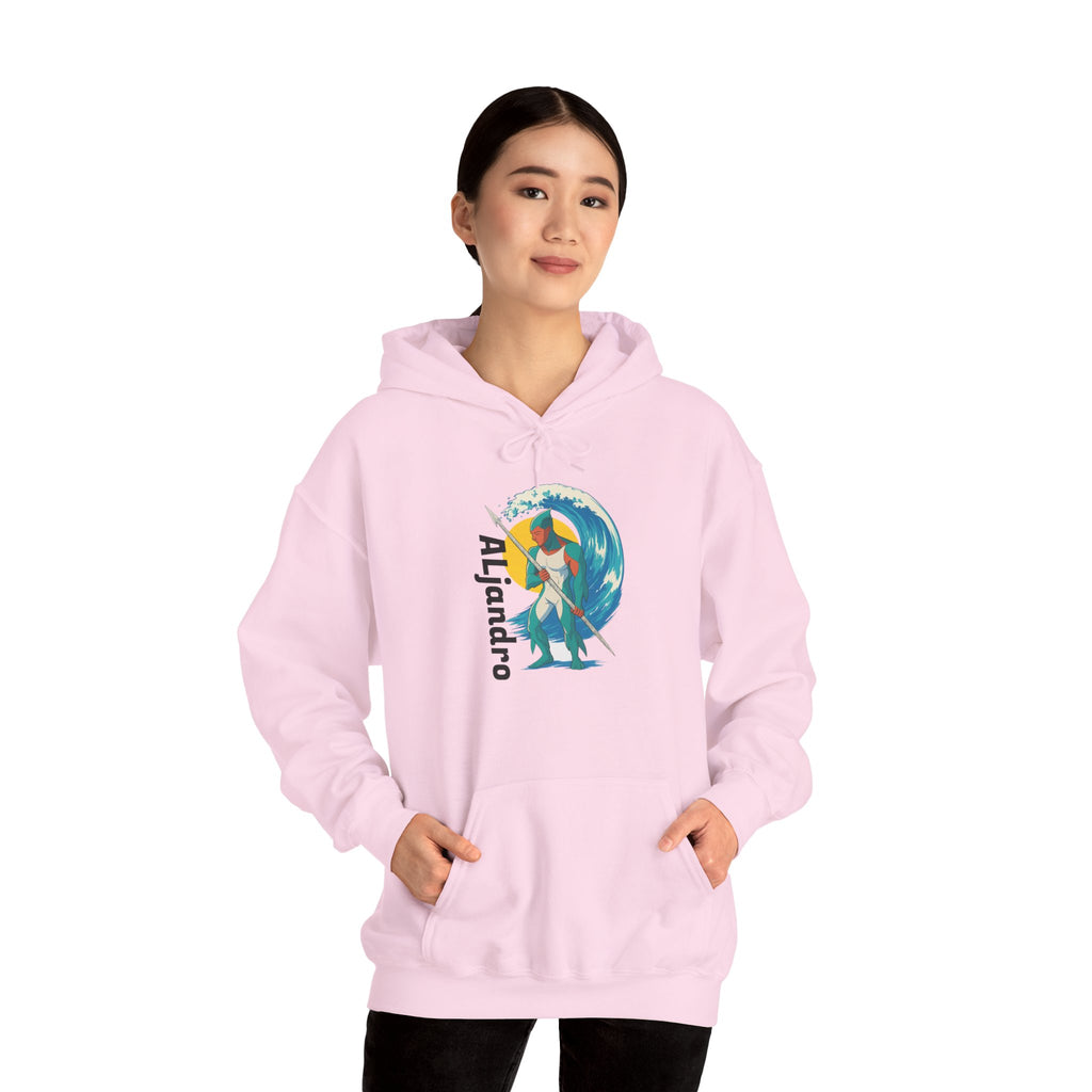 Aljandro Surf Graphic Hoodie — Retro Wave Surfing Design