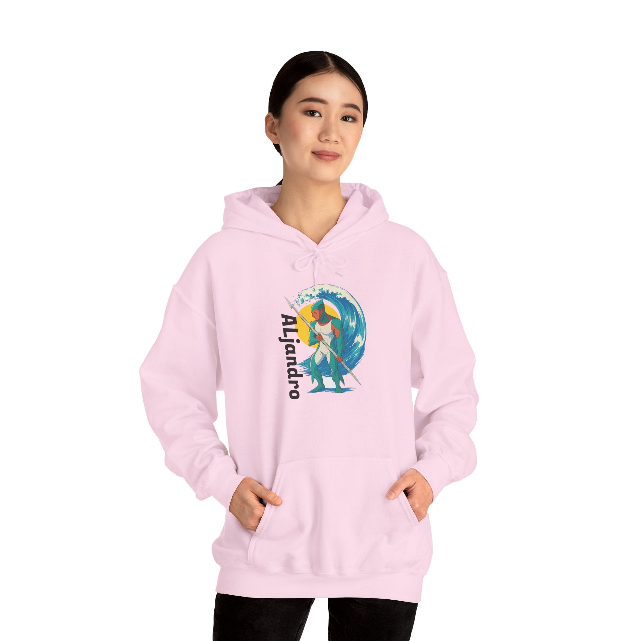 Aljandro Surf Graphic Hoodie — Retro Wave Surfing Design