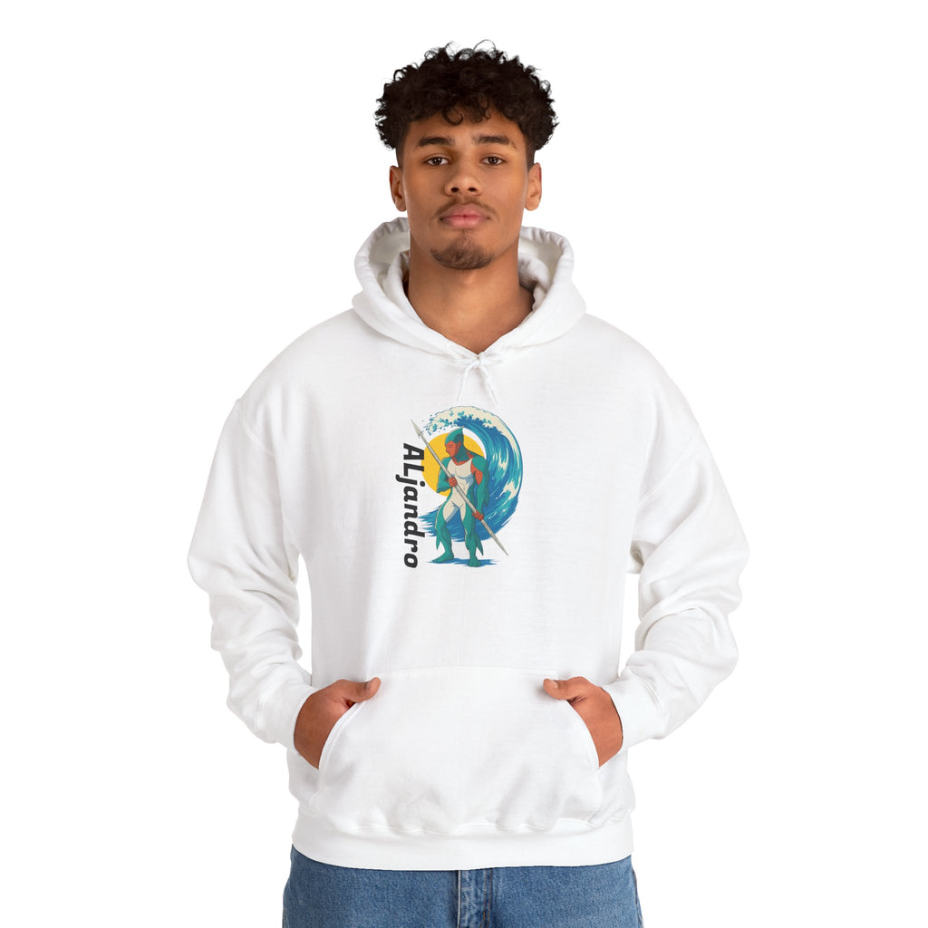 Aljandro Surf Graphic Hoodie — Retro Wave Surfing Design