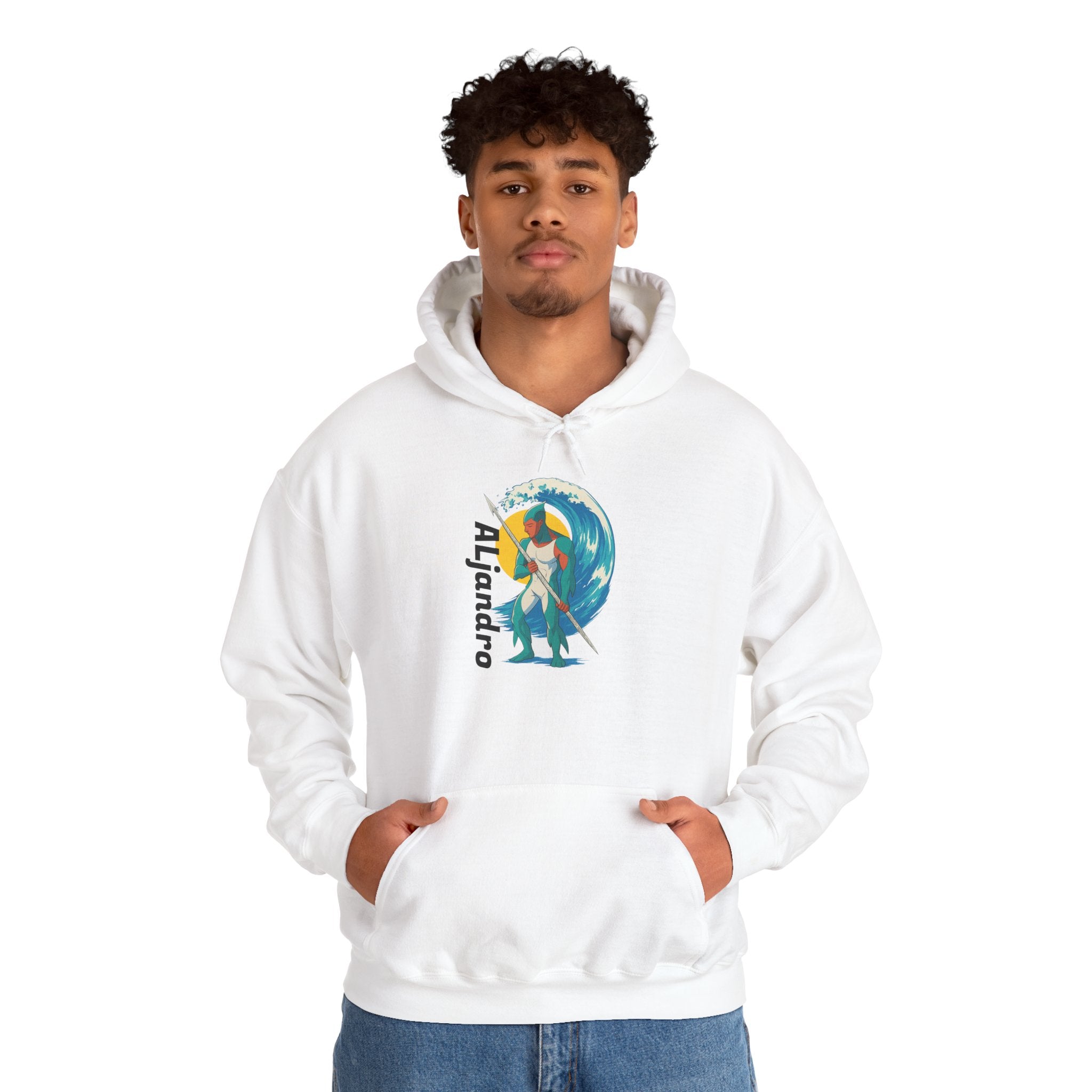 Aljandro Surf Graphic Hoodie — Retro Wave Surfing Design