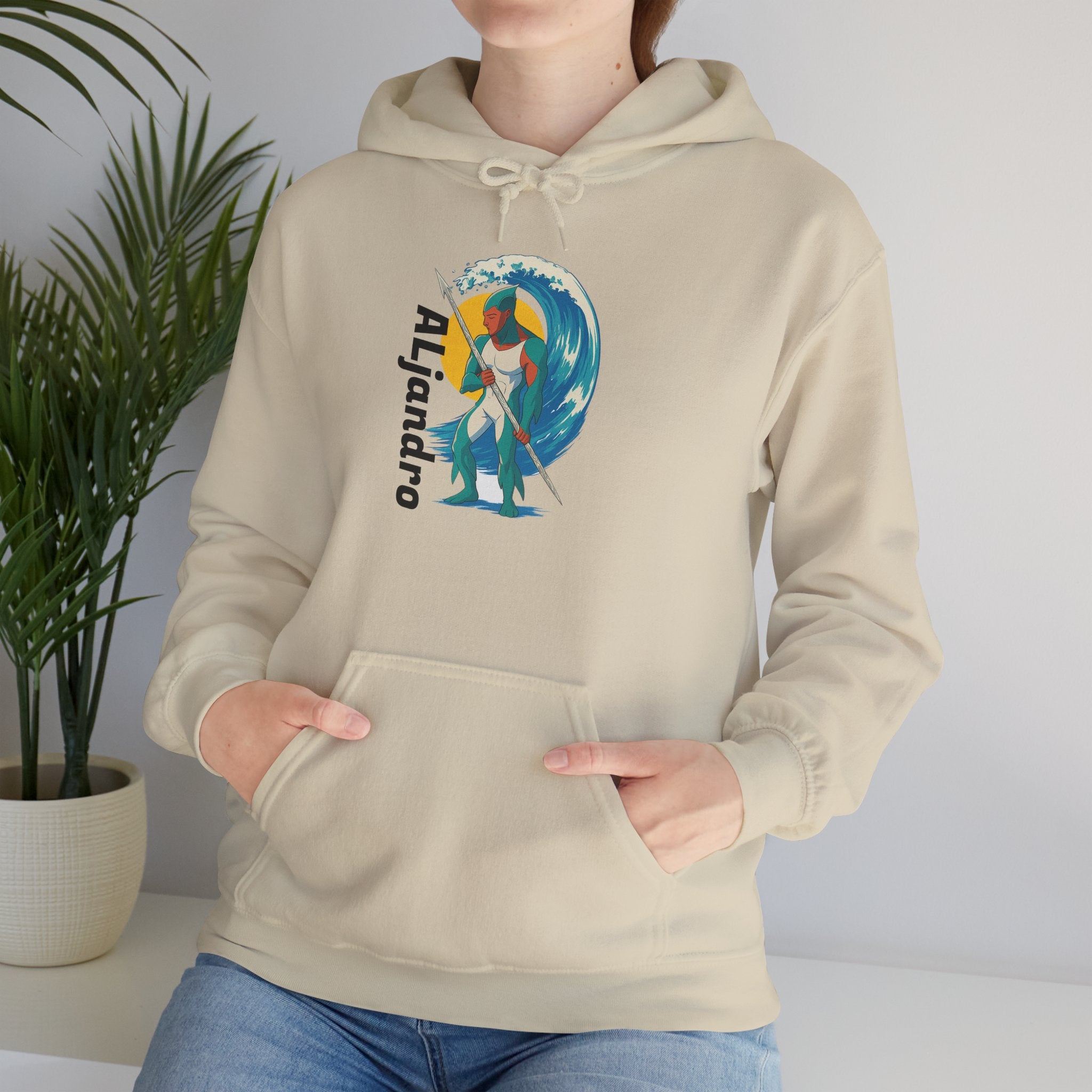 Aljandro Surf Graphic Hoodie — Retro Wave Surfing Design