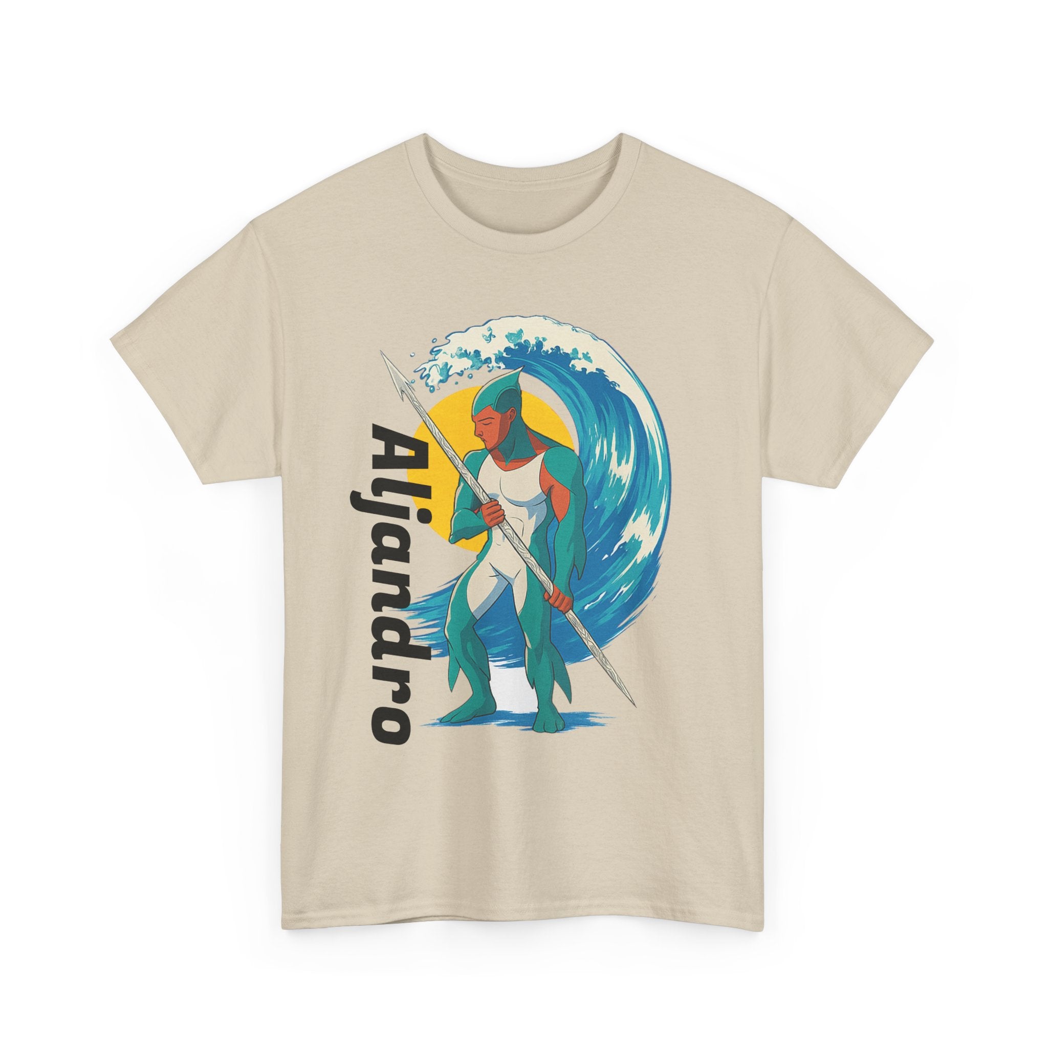 Anime Aljandro Tee - Personalized Heavy Cotton T-Shirt, Unique Gift for Him, Beach Vibes, Casual Wear, Art-Inspired Apparel