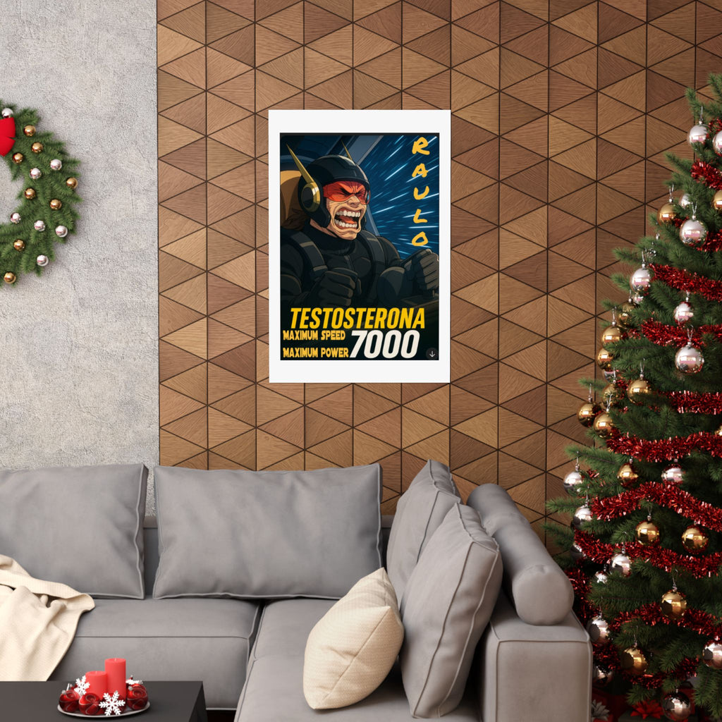 Vertical Poster, Sci-Fi Anime Raulo Driving Testosterona 7000 from Da Guv Book, Matte Wall Art, Home Decor Print, Room Decoration
