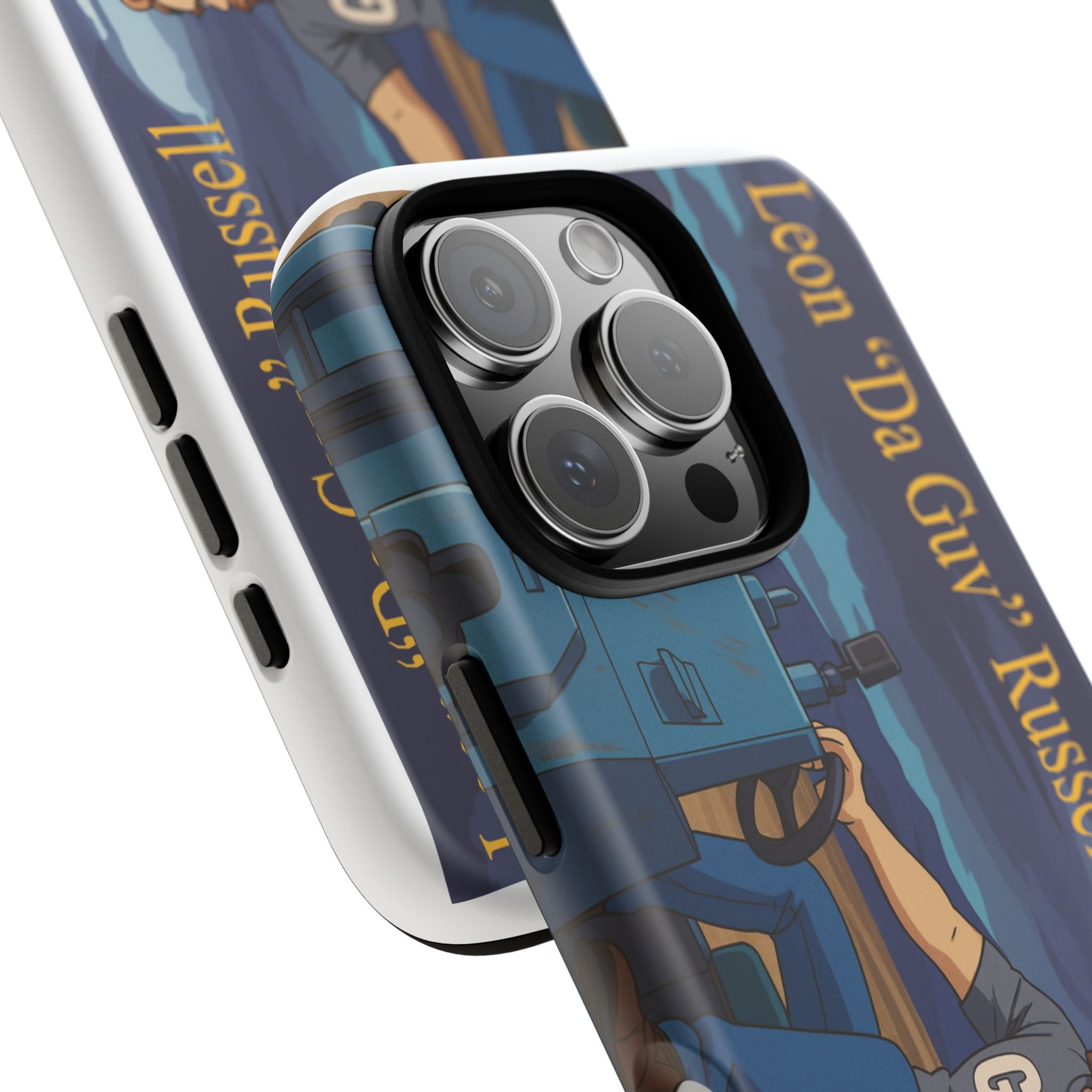 Phone Cases, Tough Phone Covers, Book Character Fan Gift, Sci-Fi Tank Art, Leon 'Da Guv' Russell Design