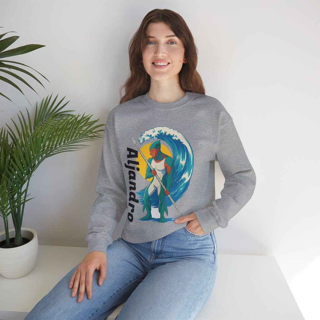 Kraken Hunter Graphic Sweatshirt — Personalized 'Aljandro' Wave Design