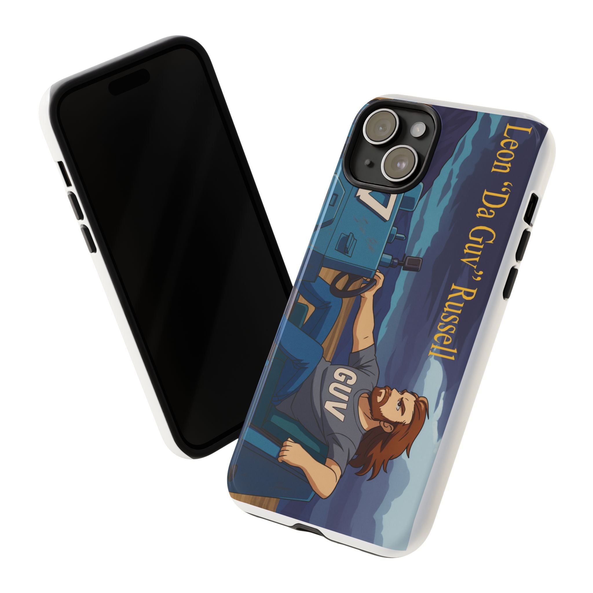 Phone Cases, Tough Phone Covers, Book Character Fan Gift, Sci-Fi Tank Art, Leon 'Da Guv' Russell Design