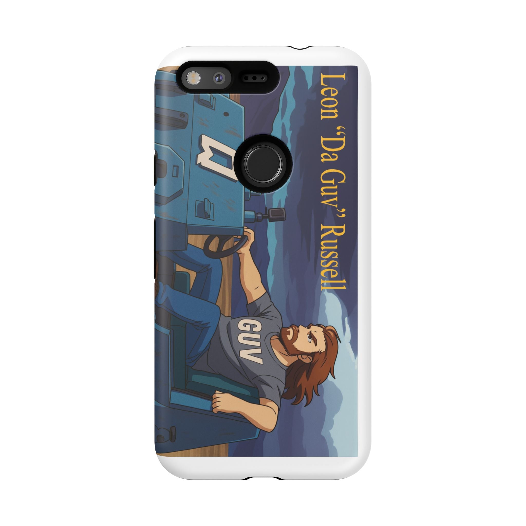Phone Cases, Tough Phone Covers, Book Character Fan Gift, Sci-Fi Tank Art, Leon 'Da Guv' Russell Design