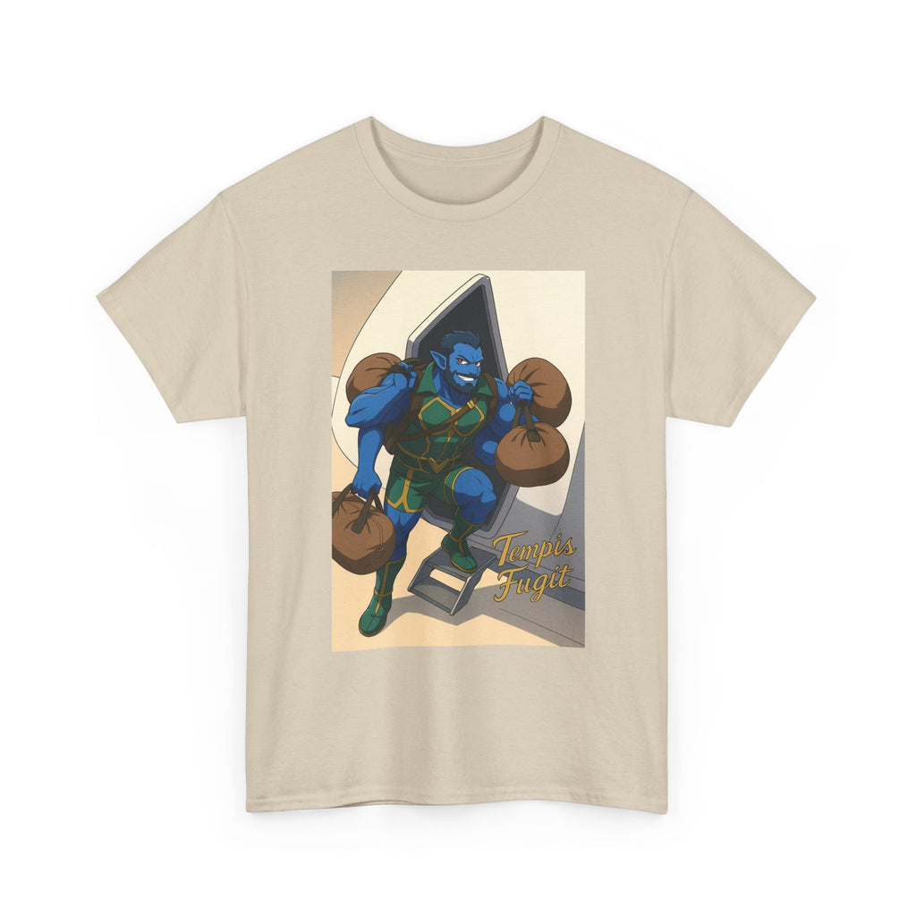 Anime Tempis Fugit Unisex Tee, Sci-Fi Book Da Guv Fan Shirt, Heavy Cotton Top, Manga Lover Gift, Graphic Novel T-Shirt