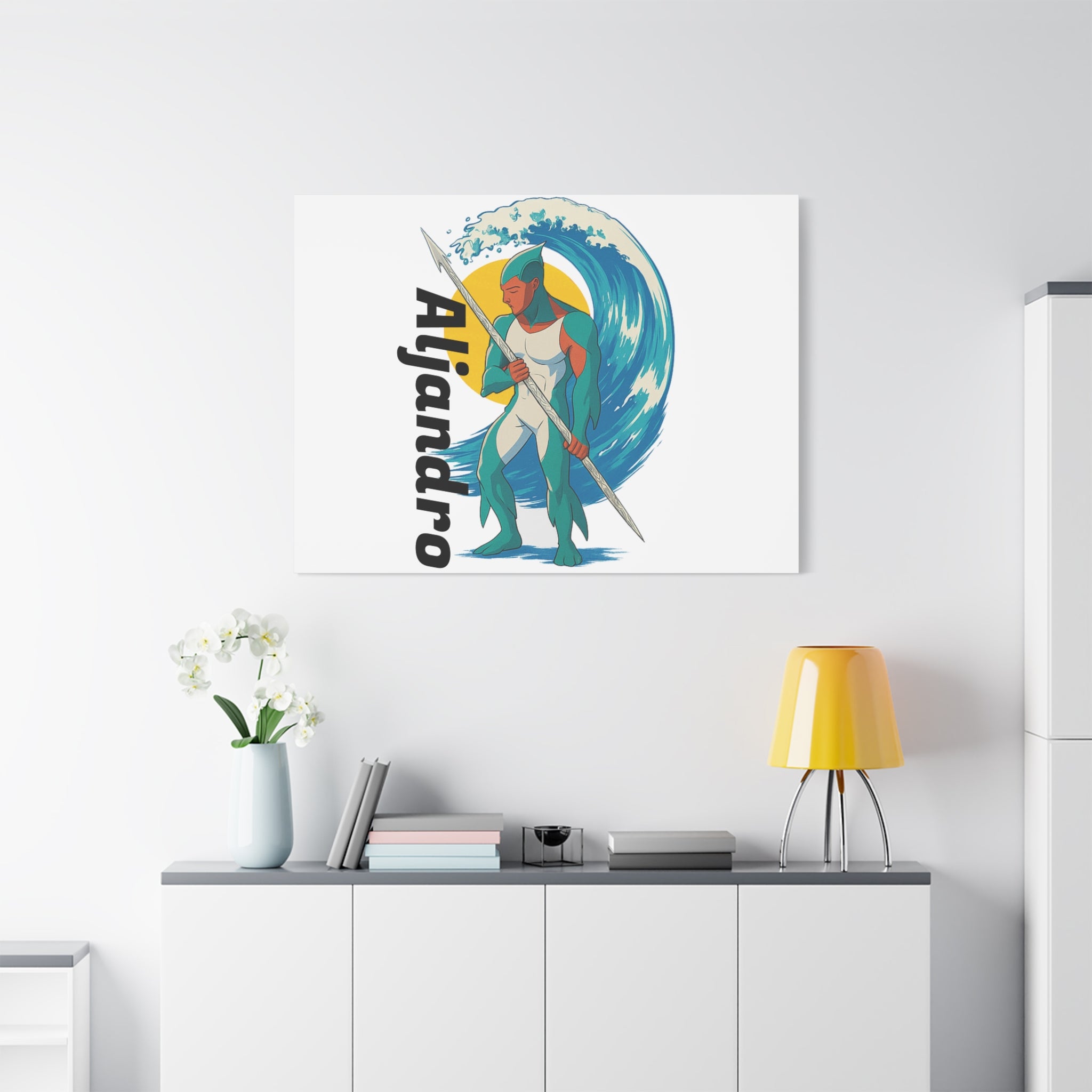 Anime Aljandro Canvas Print, Home Decor Gift, Coastal Wall Art, Unique Custom Canvas, Modern Minimalist Artwork