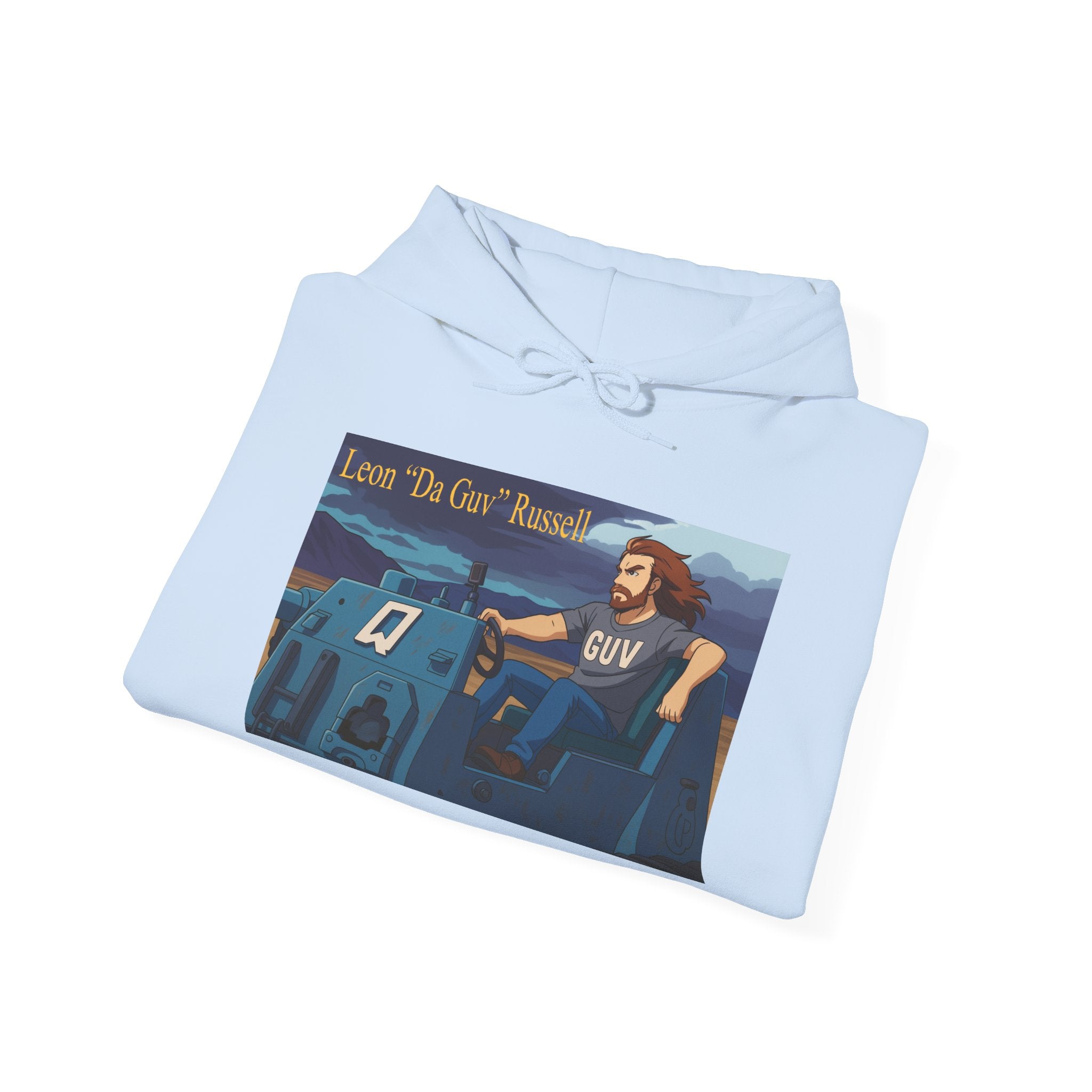 Sci-Fi Book Fan Unisex Hoodie, Leon 'Da Guv' Russell Driving The Banshee Tank Design, Comfy Sweatshirt, Gift for Bookworms, Book Lover