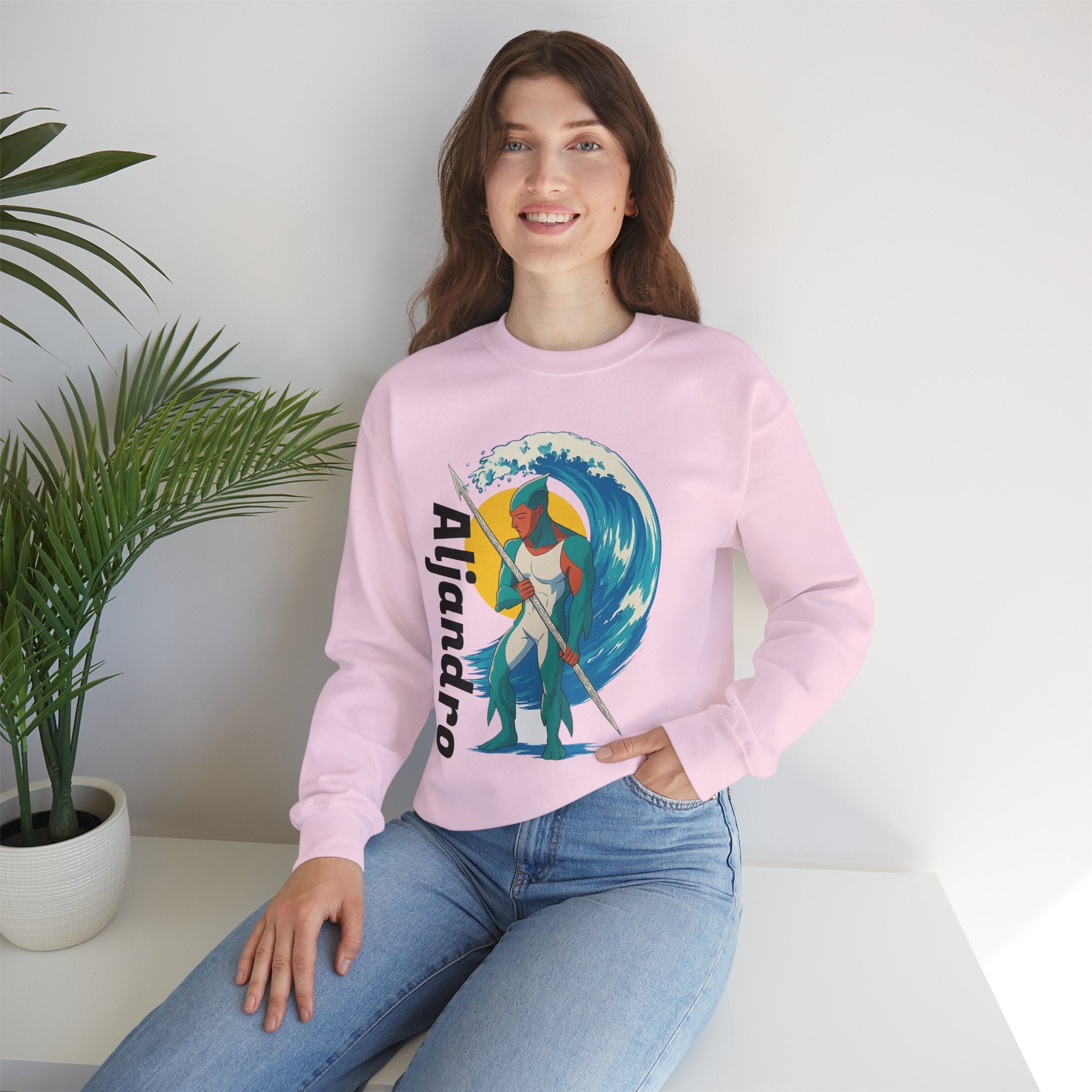 Kraken Hunter Graphic Sweatshirt — Personalized 'Aljandro' Wave Design