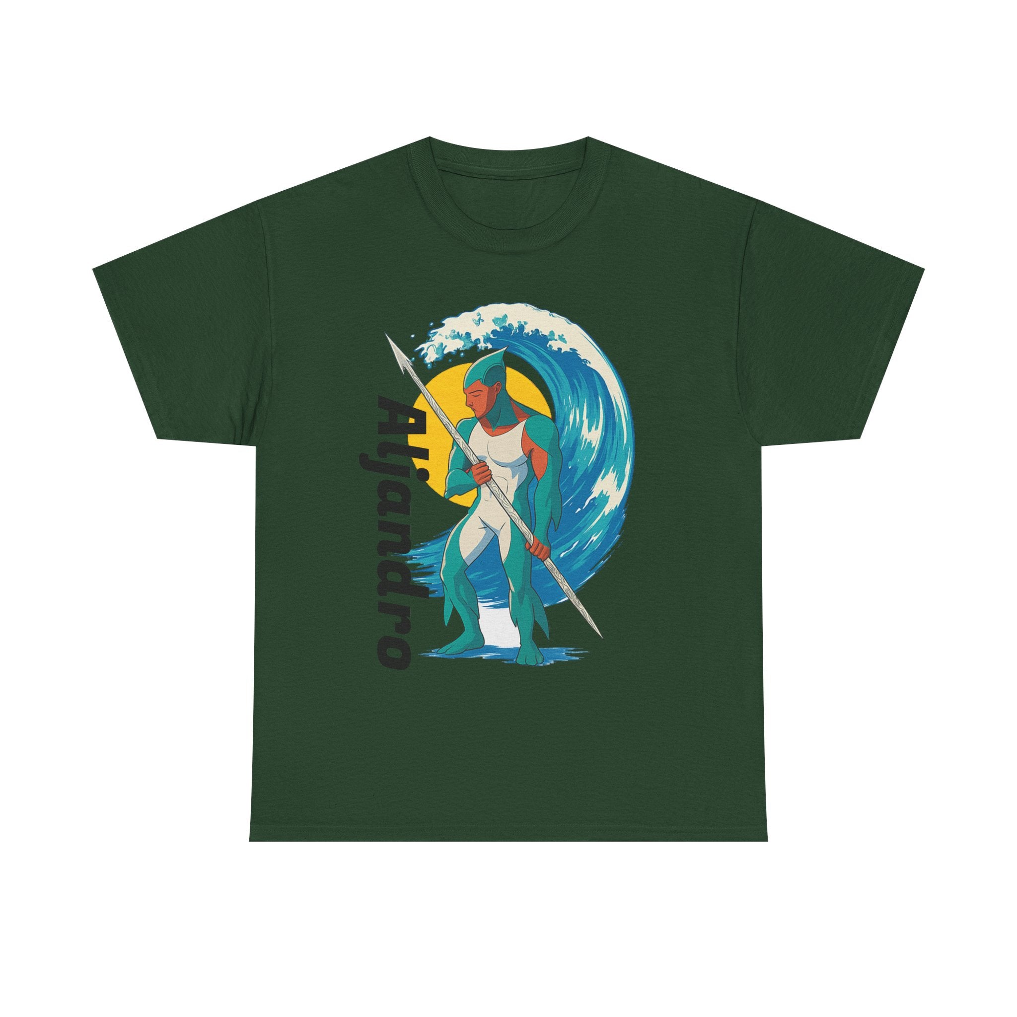 Anime Aljandro Tee - Personalized Heavy Cotton T-Shirt, Unique Gift for Him, Beach Vibes, Casual Wear, Art-Inspired Apparel