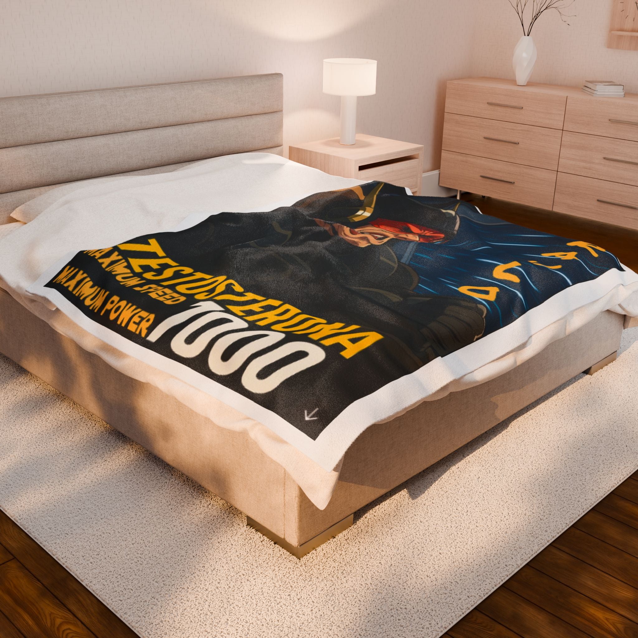 Plush Blanket with Raulo Driving Testosterona 7000 Anime, Sci-Fi Book Inspired, Cozy Throw, Unique Gift, Bedroom Decor, Home Accessory