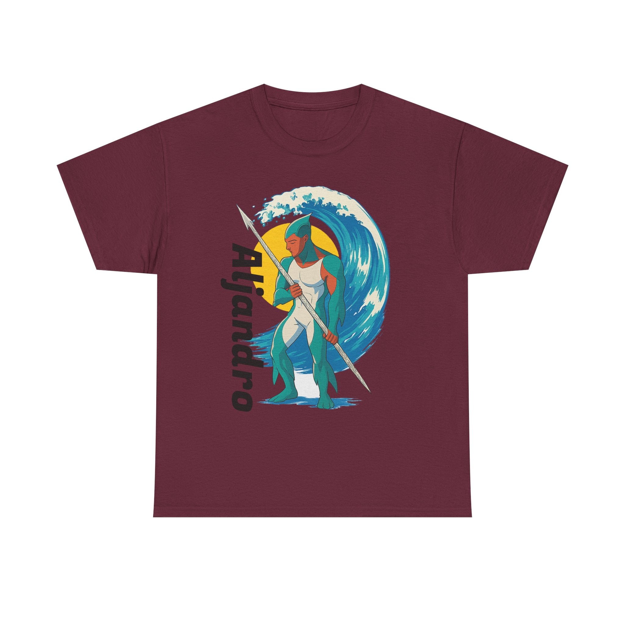 Anime Aljandro Tee - Personalized Heavy Cotton T-Shirt, Unique Gift for Him, Beach Vibes, Casual Wear, Art-Inspired Apparel