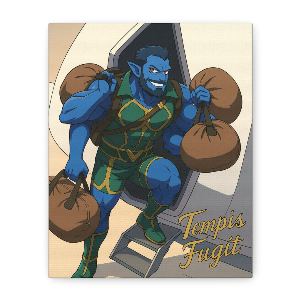 Canvas Wall Art, Anime Tempis Fugit from Da Guv, Sci-Fi Matte Print, Stretched Painting, 25&quot; Home Decor, Manga Poster, Geek Gift