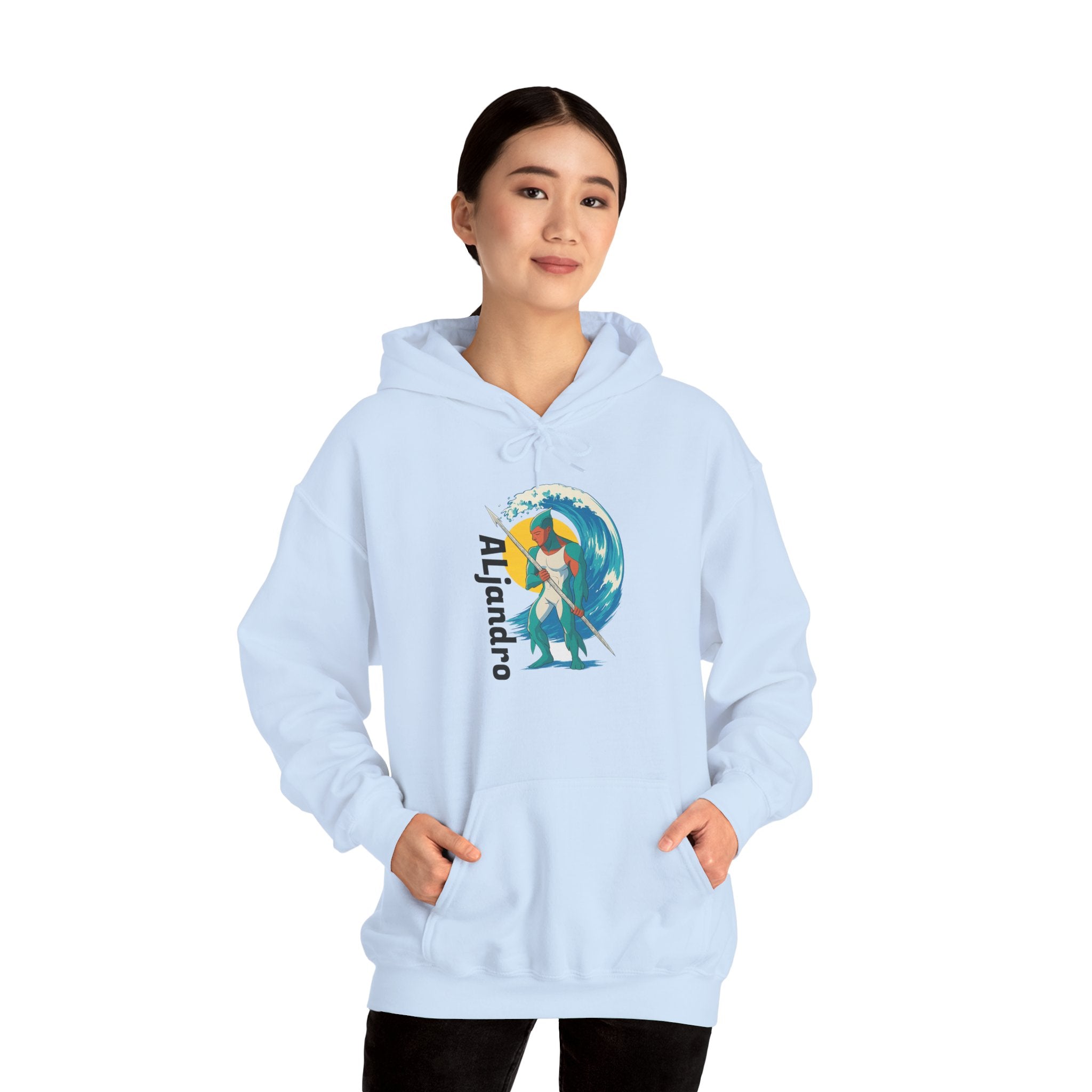 Aljandro Surf Graphic Hoodie — Retro Wave Surfing Design