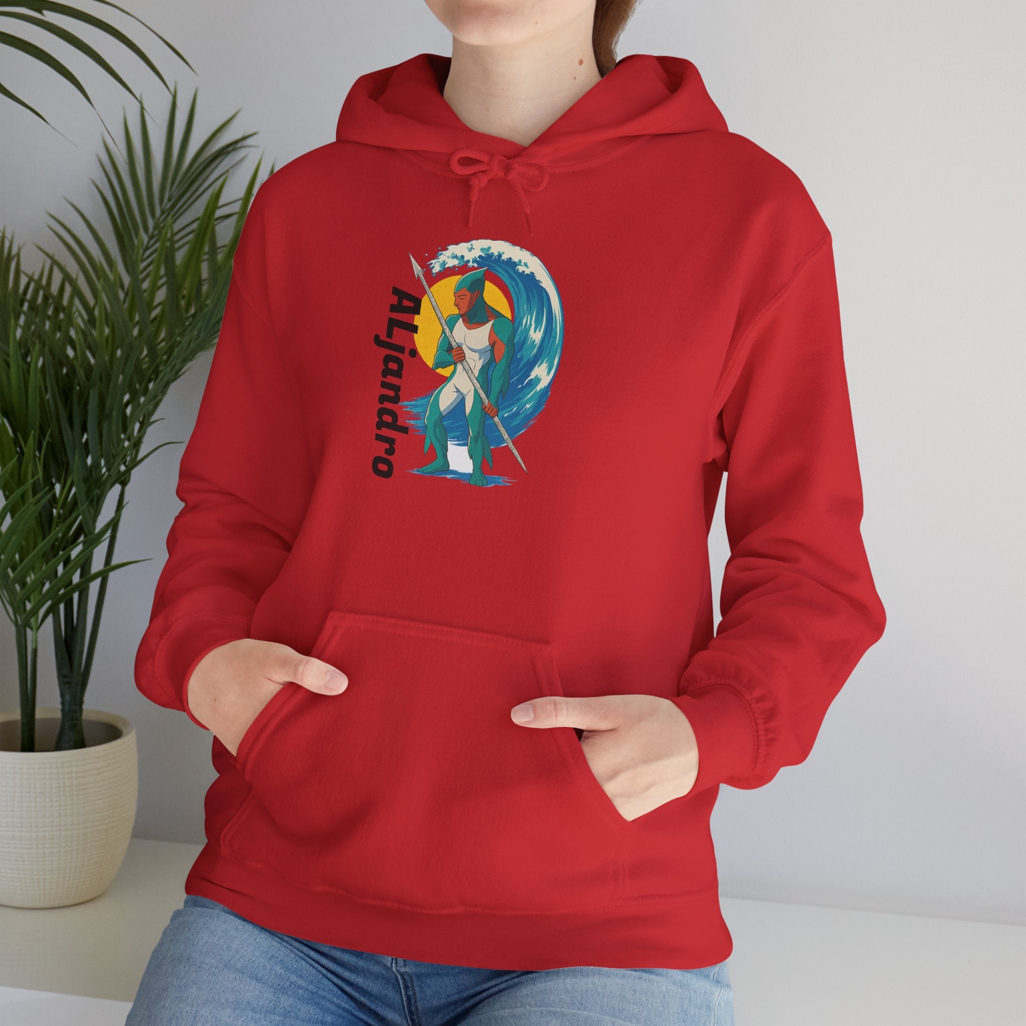 Aljandro Surf Graphic Hoodie — Retro Wave Surfing Design