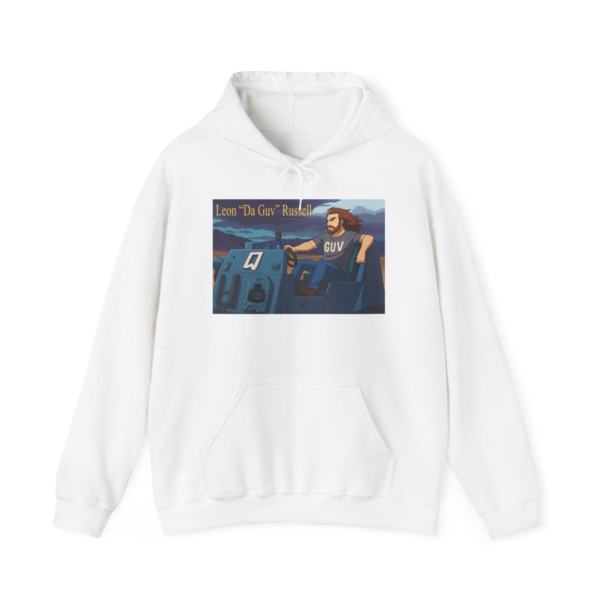 Sci-Fi Book Fan Unisex Hoodie, Leon 'Da Guv' Russell Driving The Banshee Tank Design, Comfy Sweatshirt, Gift for Bookworms, Book Lover