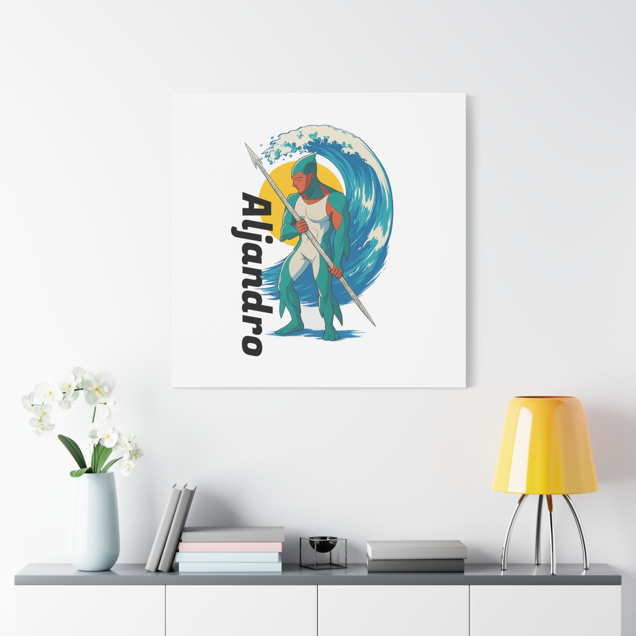 Anime Aljandro Canvas Print, Home Decor Gift, Coastal Wall Art, Unique Custom Canvas, Modern Minimalist Artwork