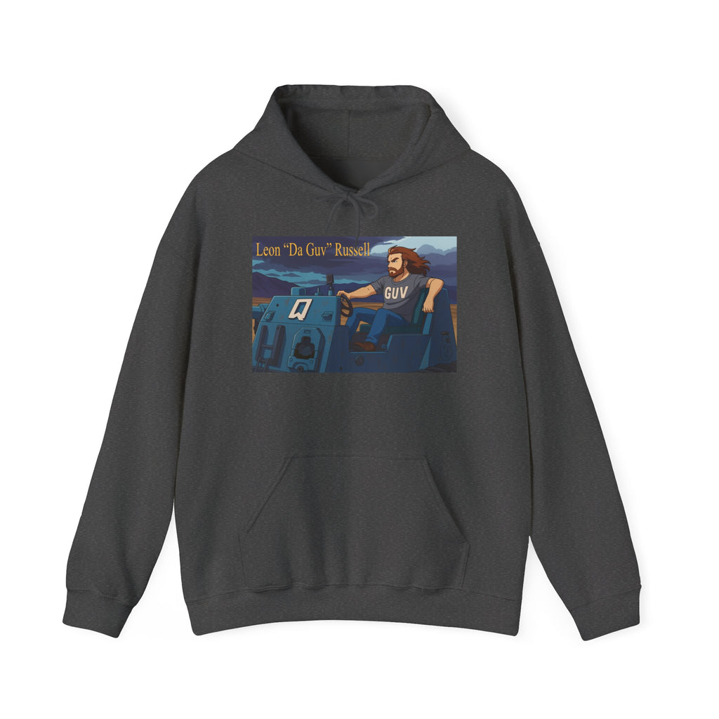 Sci-Fi Book Fan Unisex Hoodie, Leon 'Da Guv' Russell Driving The Banshee Tank Design, Comfy Sweatshirt, Gift for Bookworms, Book Lover