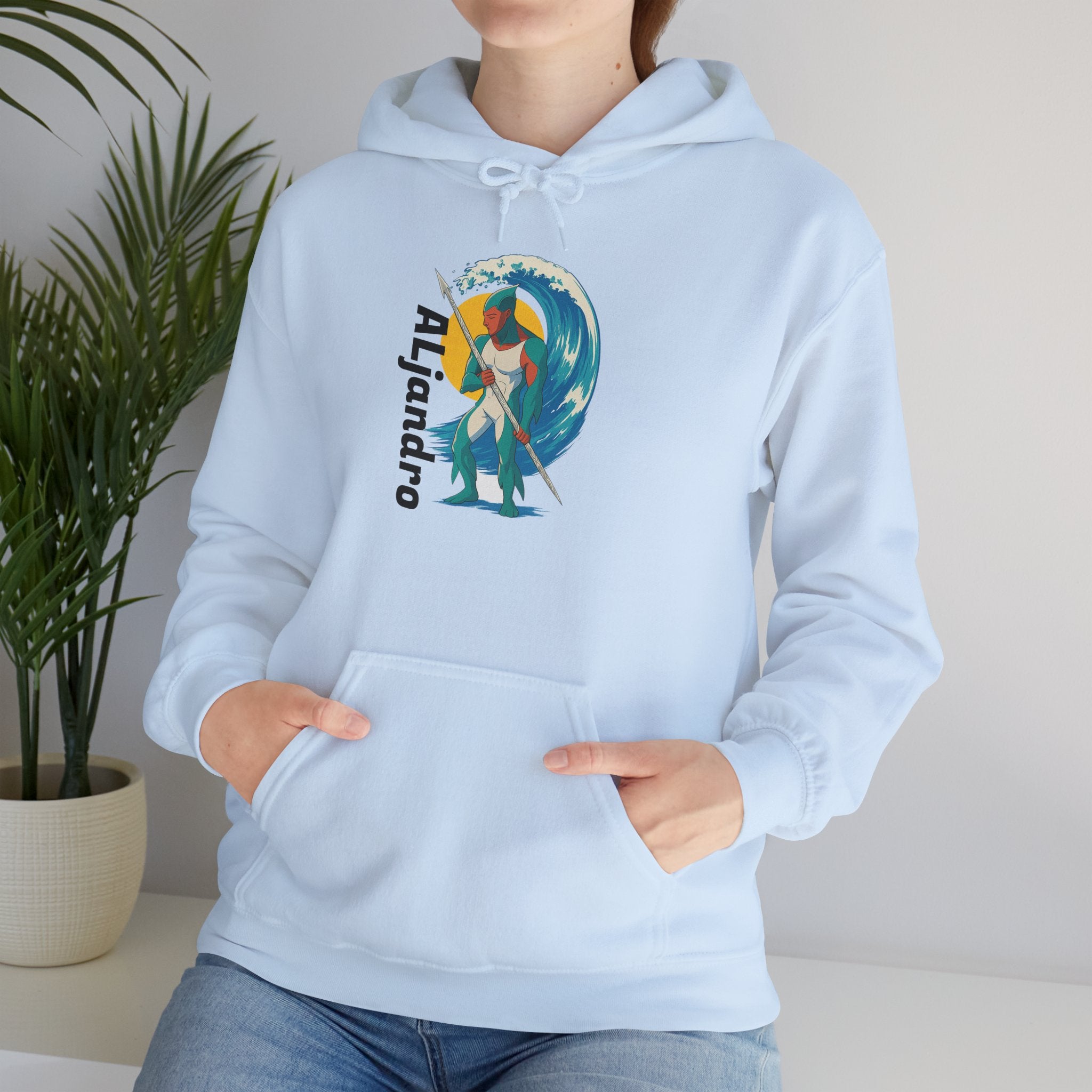 Aljandro Surf Graphic Hoodie — Retro Wave Surfing Design