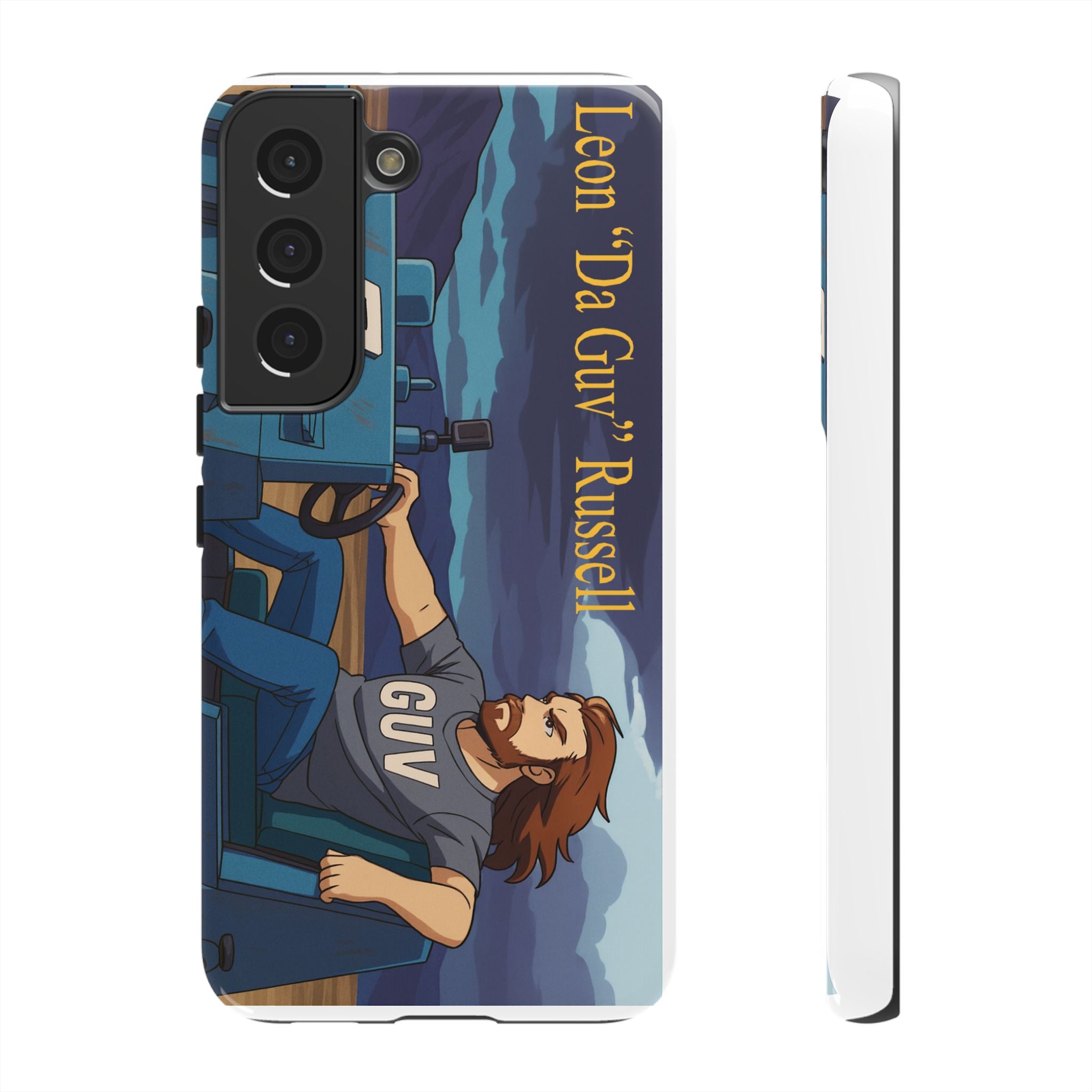 Phone Cases, Tough Phone Covers, Book Character Fan Gift, Sci-Fi Tank Art, Leon 'Da Guv' Russell Design