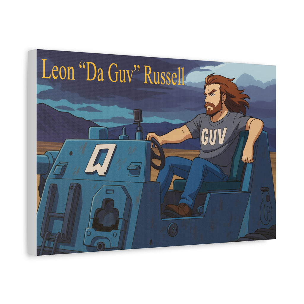 Canvas Print, Leon 'Da Guv' Russell Driving The Banshee Tank from 'Da Guv' Sci-Fi Book, Art Wall Decor, Matte Poster, Stretched Picture, 1