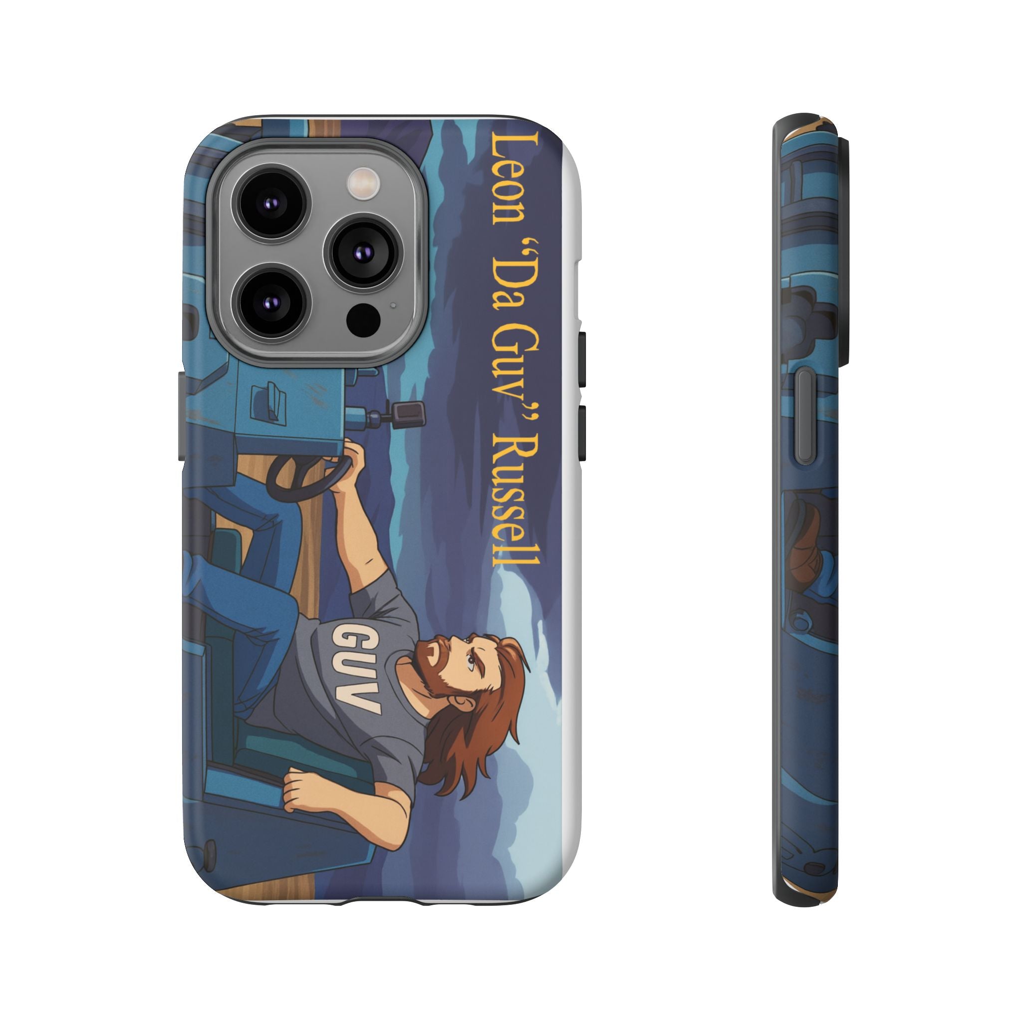 Phone Cases, Tough Phone Covers, Book Character Fan Gift, Sci-Fi Tank Art, Leon 'Da Guv' Russell Design