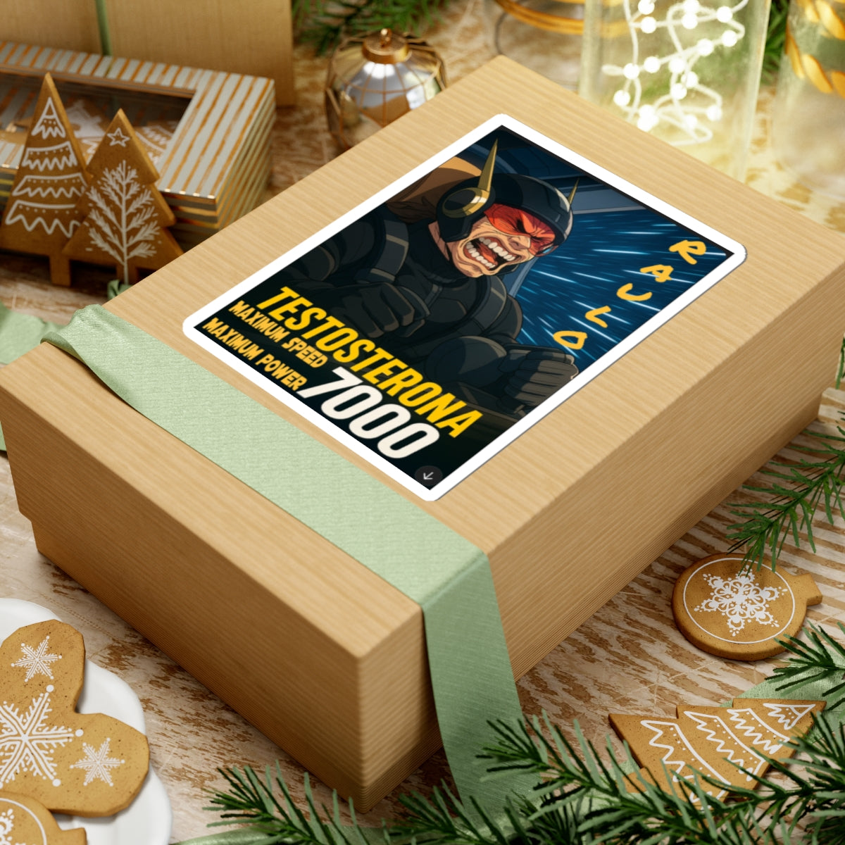 Anime Raulo Driving Testosterona 7000 Kiss-Cut Stickers, Sci-Fi Book Fan Art, Decals, Laptop Decals, Hydroflask Stickers, Water Bottle