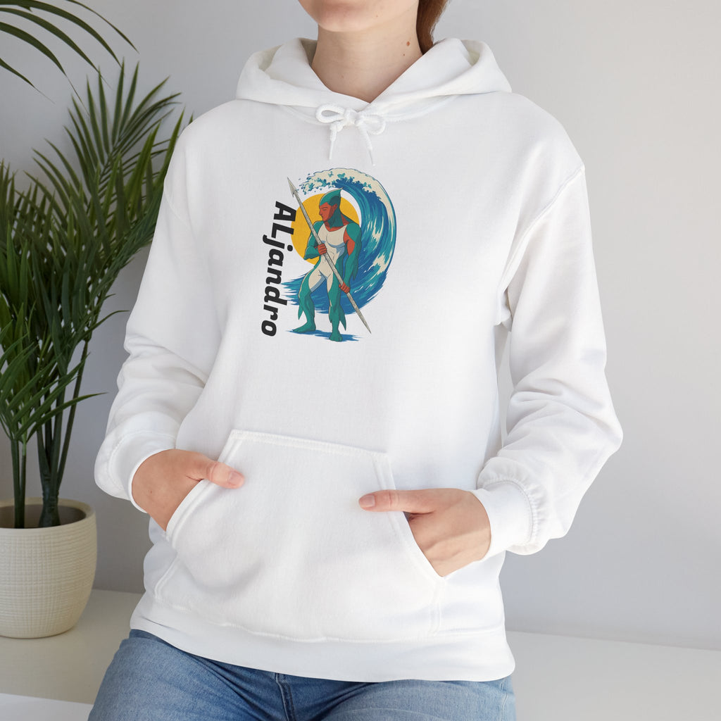 Aljandro Surf Graphic Hoodie — Retro Wave Surfing Design