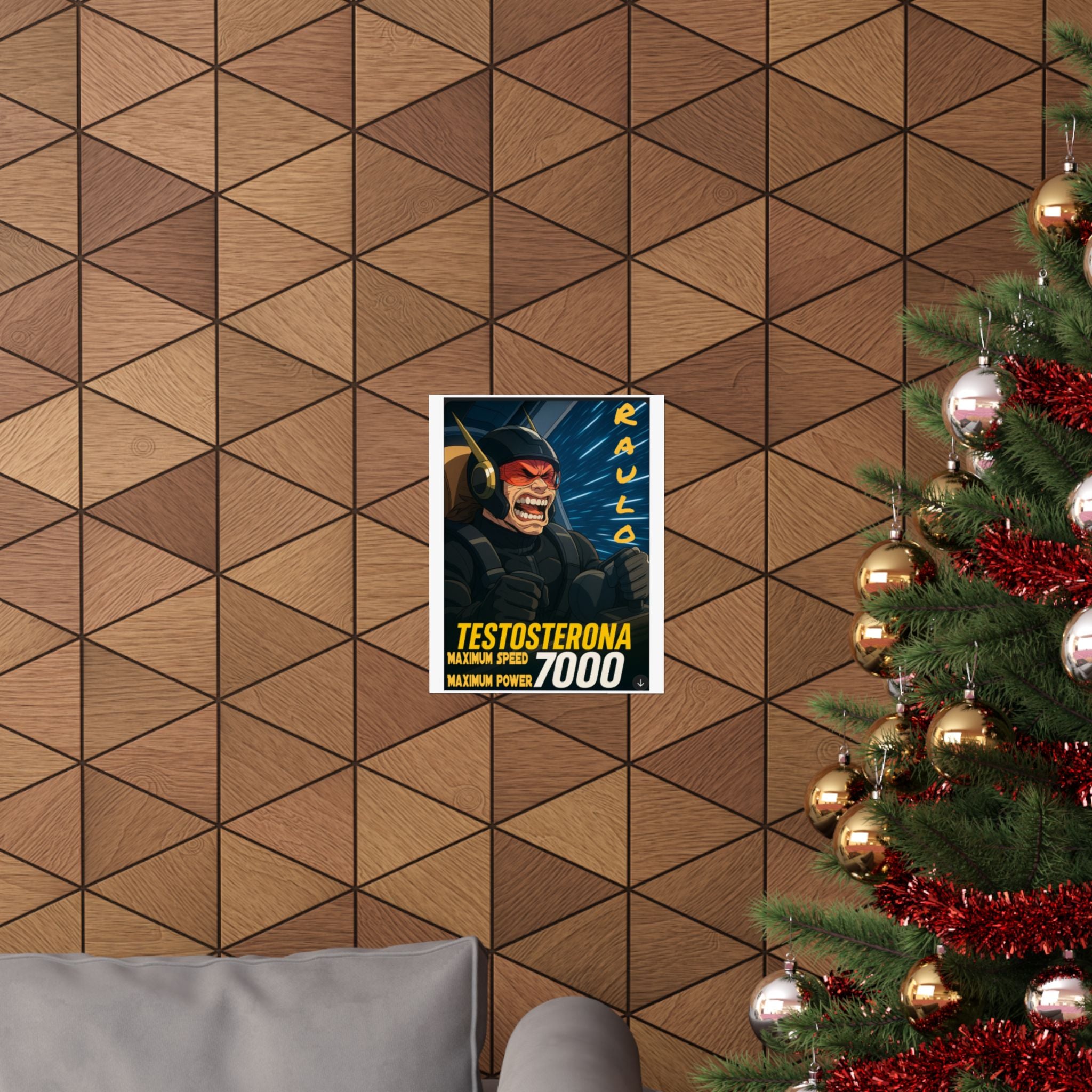 Vertical Poster, Sci-Fi Anime Raulo Driving Testosterona 7000 from Da Guv Book, Matte Wall Art, Home Decor Print, Room Decoration