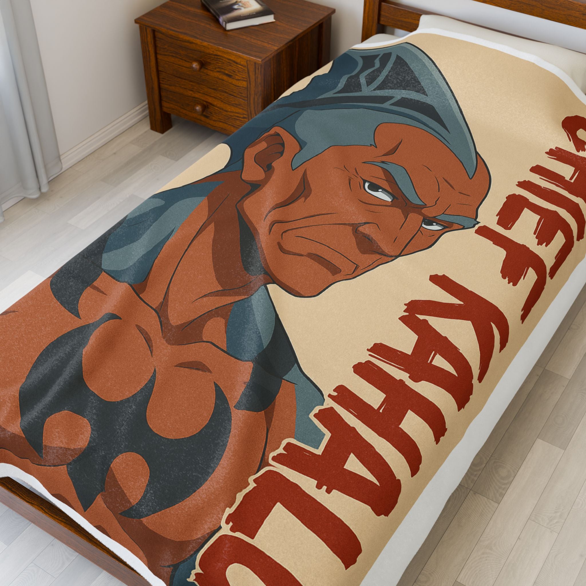 Velveteen Plush Blanket, Chief Kahalu from Da Guv Book, Sci-Fi Home Decor, Unique Gift Idea, Cozy Throw, Reading Nook Accessory