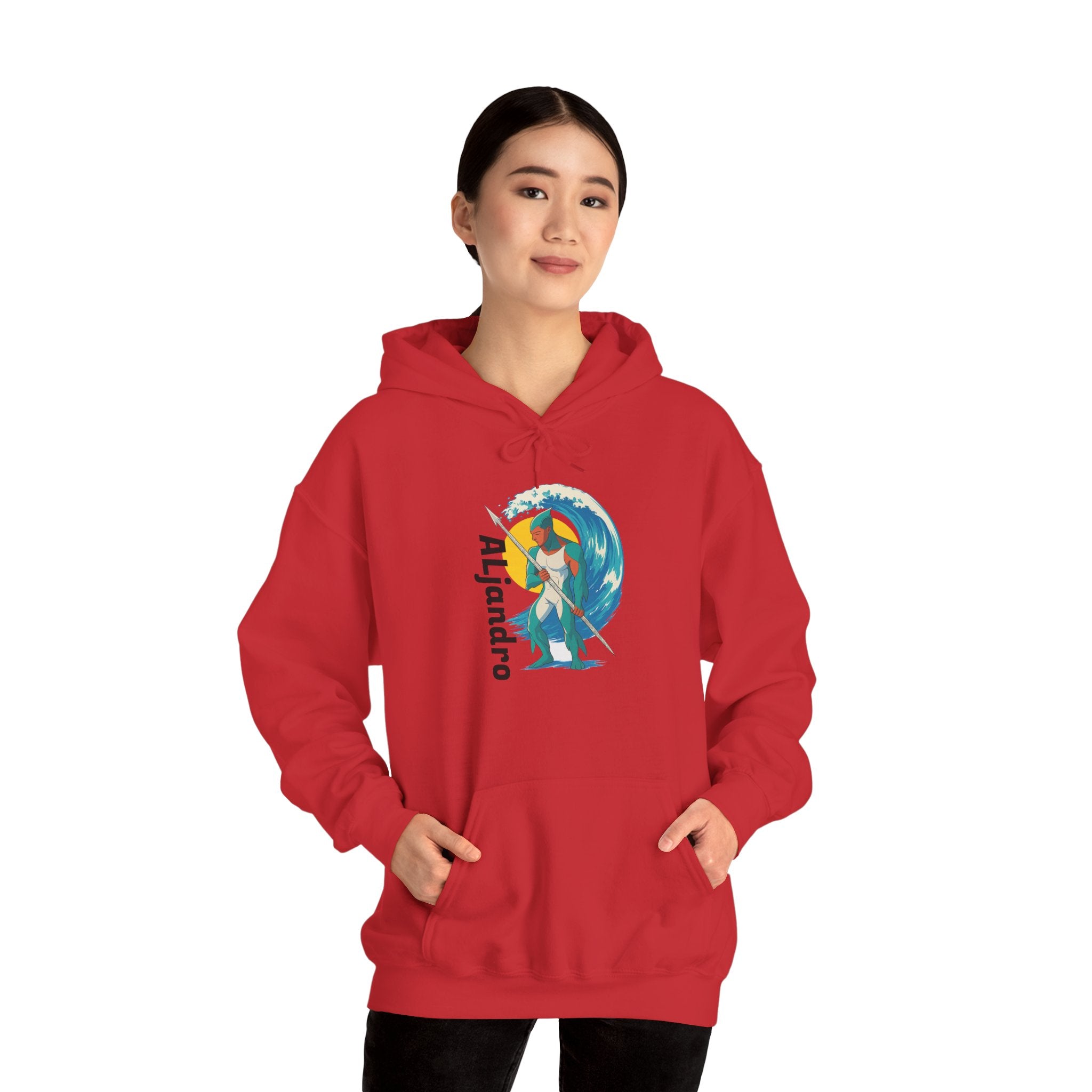 Aljandro Surf Graphic Hoodie — Retro Wave Surfing Design