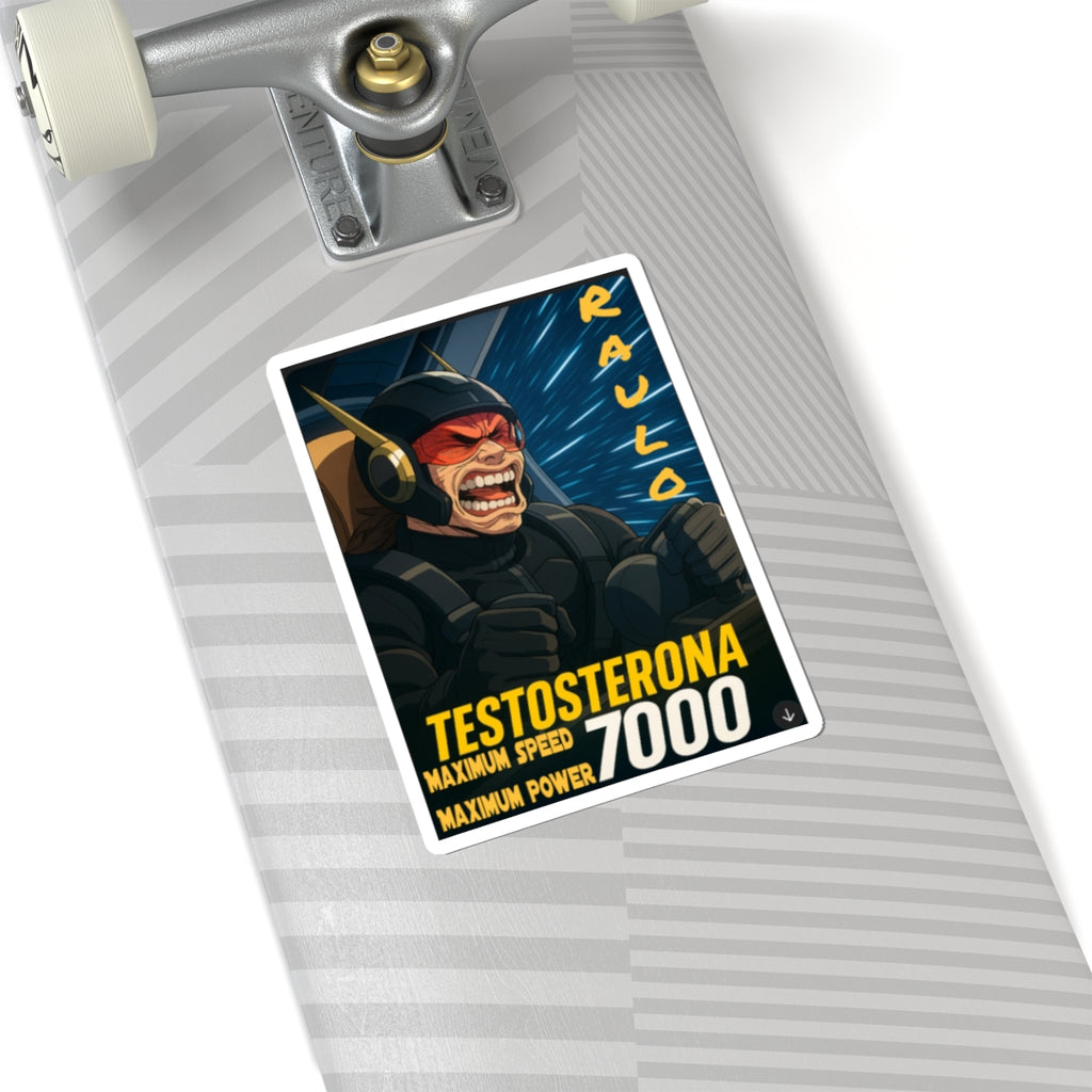 Anime Raulo Driving Testosterona 7000 Kiss-Cut Stickers, Sci-Fi Book Fan Art, Decals, Laptop Decals, Hydroflask Stickers, Water Bottle