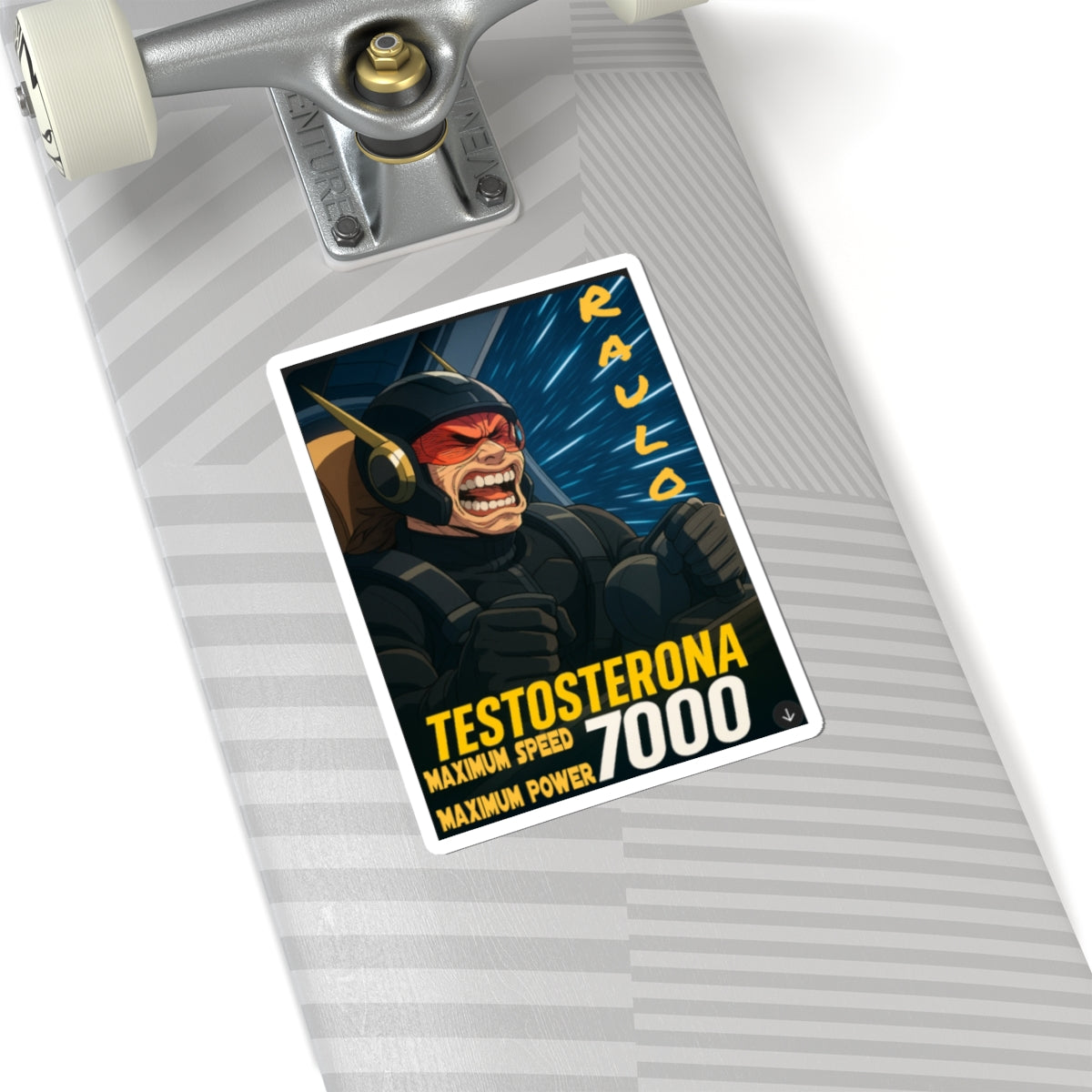 Anime Raulo Driving Testosterona 7000 Kiss-Cut Stickers, Sci-Fi Book Fan Art, Decals, Laptop Decals, Hydroflask Stickers, Water Bottle