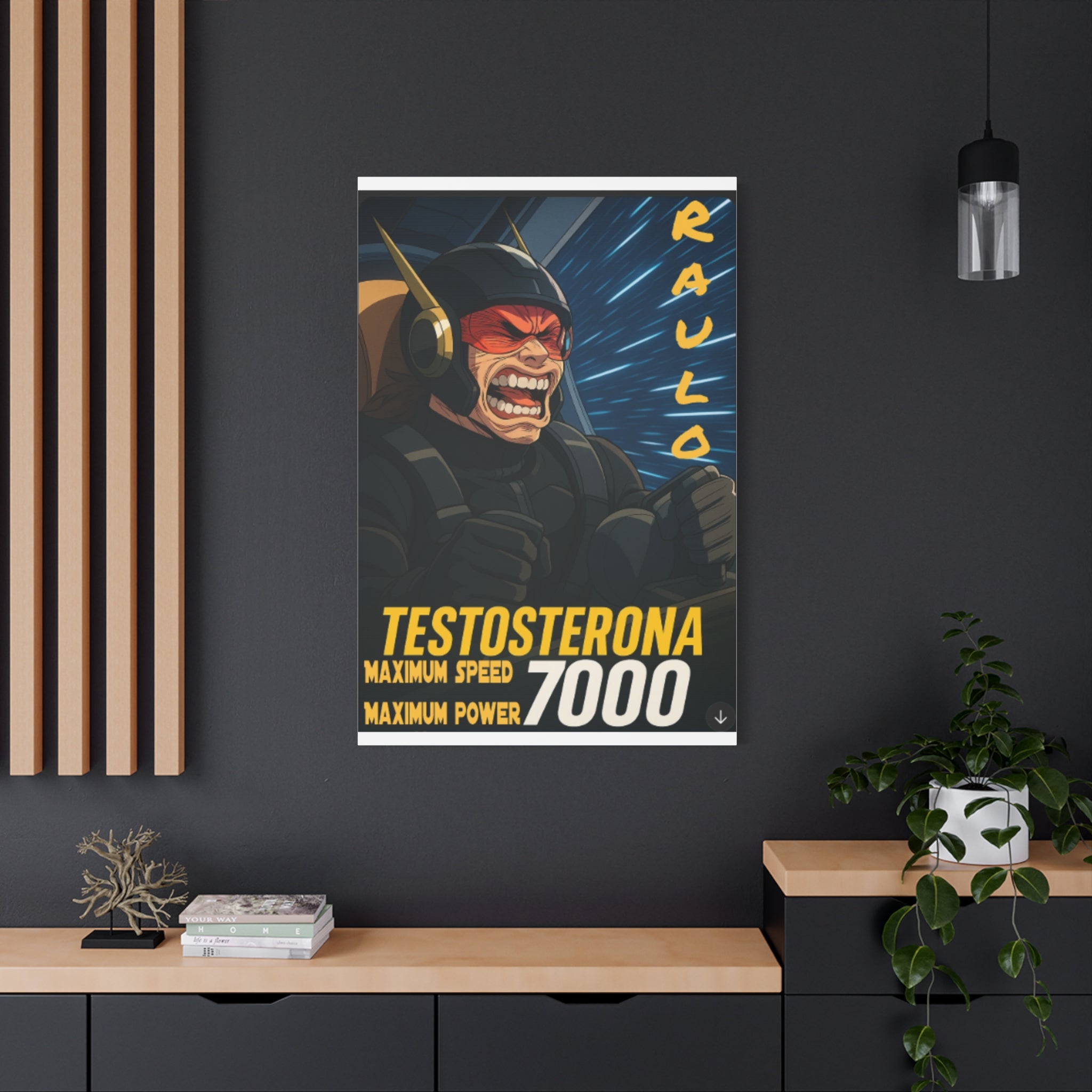Canvas Wall Art, Anime Raulo Testosterona 7000, Sci-Fi Book Da Guv, Matte Stretched Print, Home Decor, Gift Idea