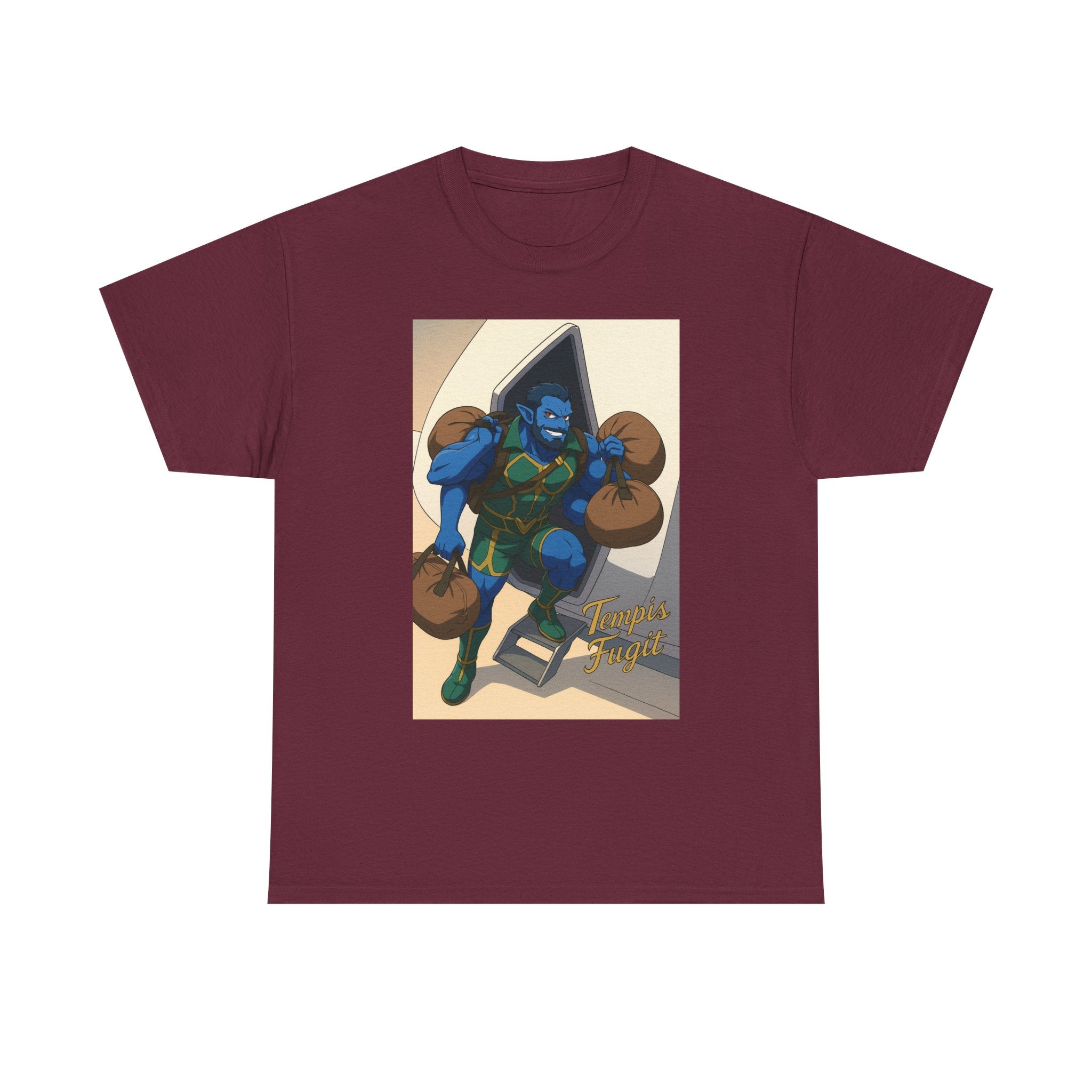 Anime Tempis Fugit Unisex Tee, Sci-Fi Book Da Guv Fan Shirt, Heavy Cotton Top, Manga Lover Gift, Graphic Novel T-Shirt