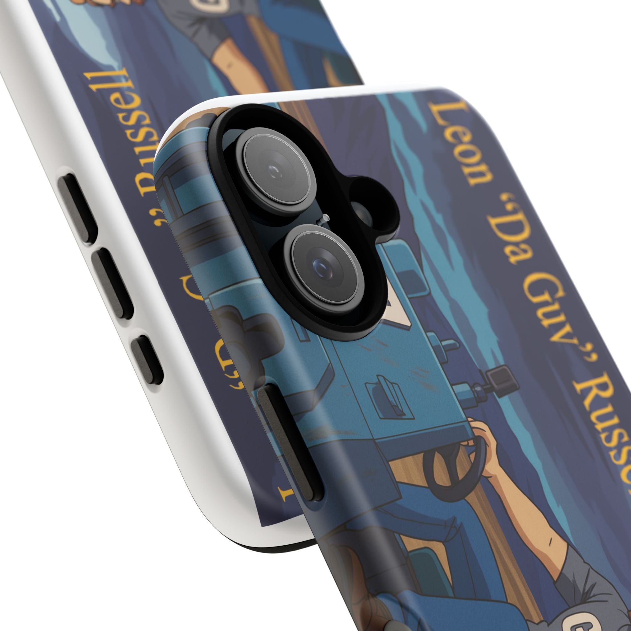 Phone Cases, Tough Phone Covers, Book Character Fan Gift, Sci-Fi Tank Art, Leon 'Da Guv' Russell Design