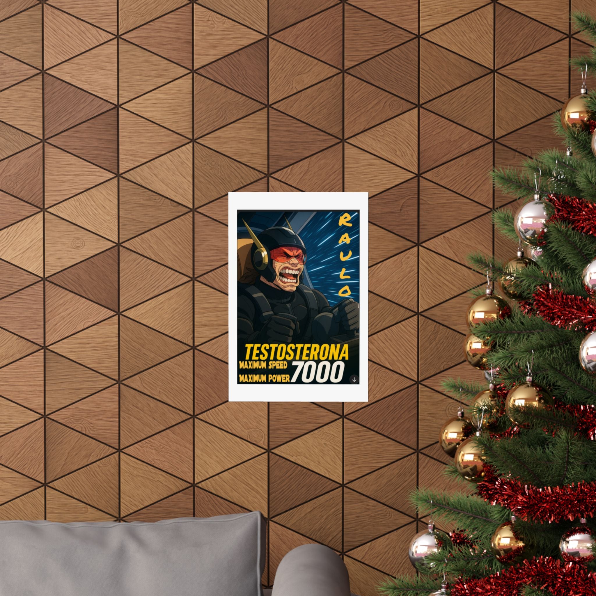 Vertical Poster, Sci-Fi Anime Raulo Driving Testosterona 7000 from Da Guv Book, Matte Wall Art, Home Decor Print, Room Decoration